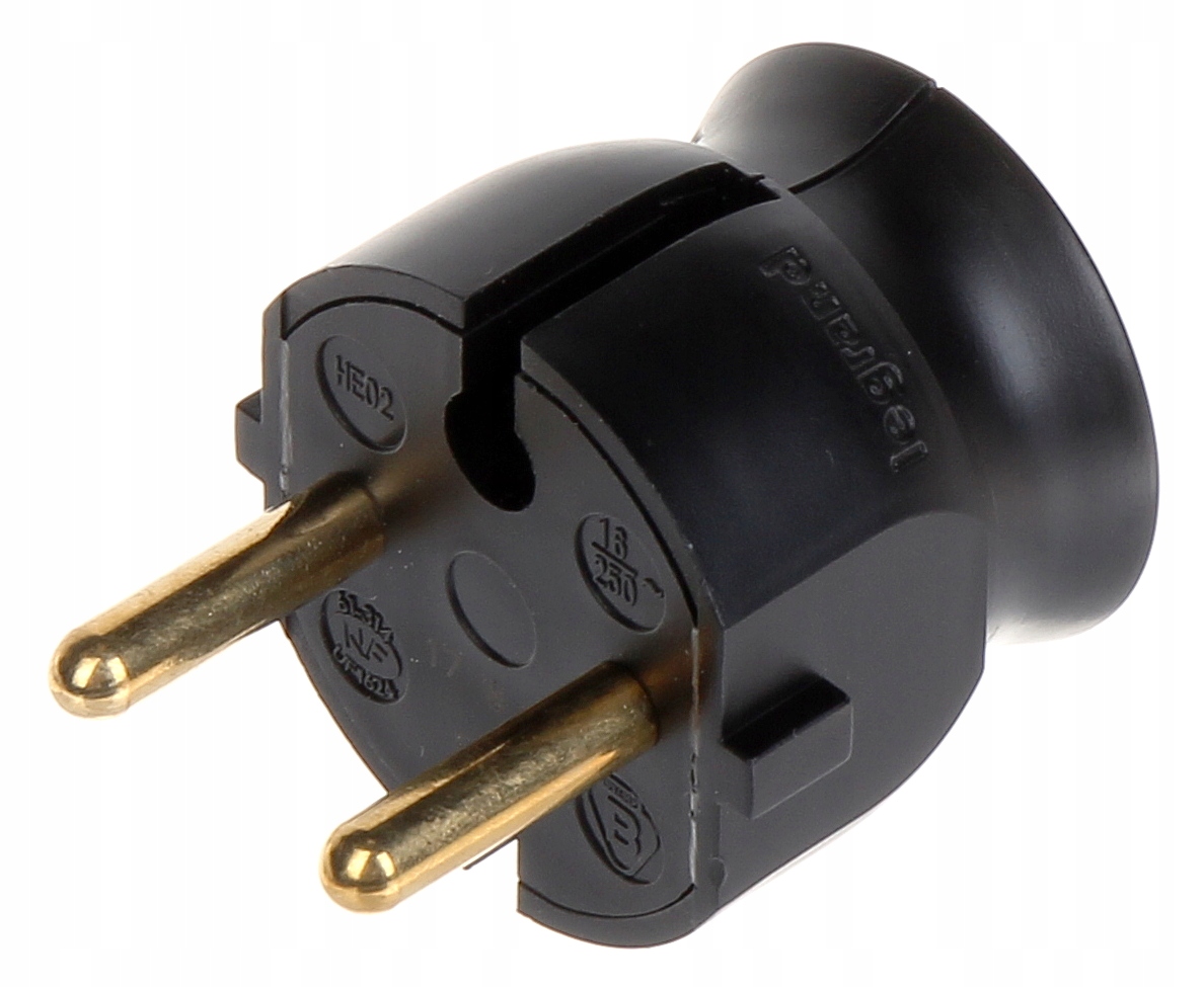 

Legrand Wtyczka 2P 16A Czarna Płaska