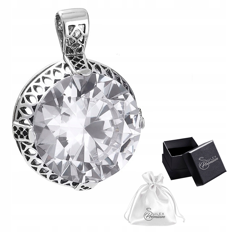 Stříbrný přívěsek ryzost 925 Kulatý ažurový Přívěsek se zirkonem (větší)