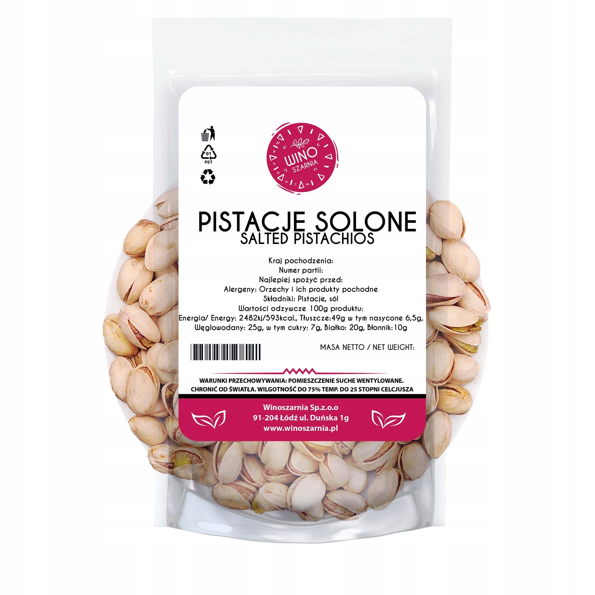 Pistácie Pražené Solené 1kg Výborná Svačinka