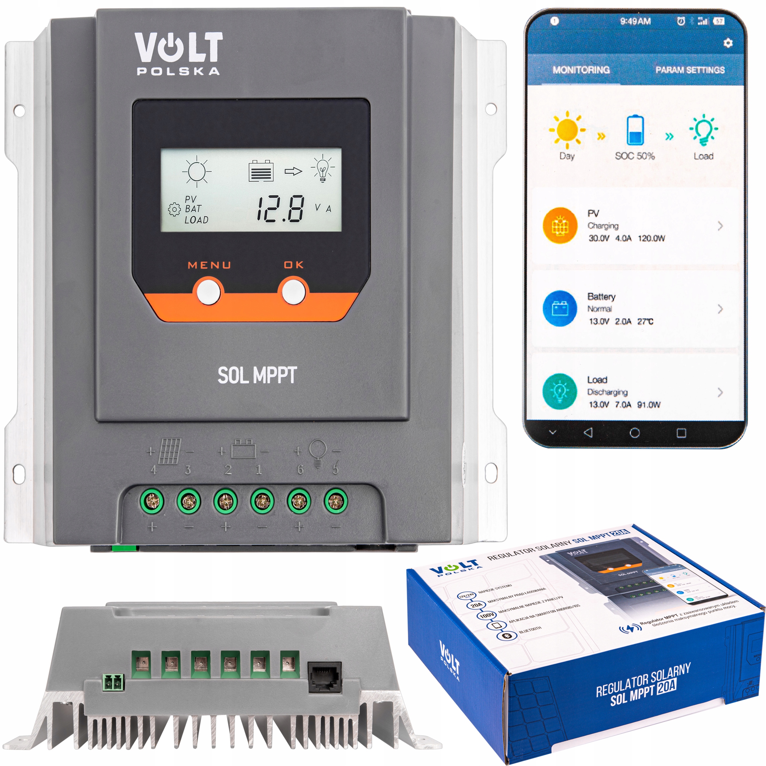

Regulator Ładowania Solarny 12V 20A Mppt Bluetooth