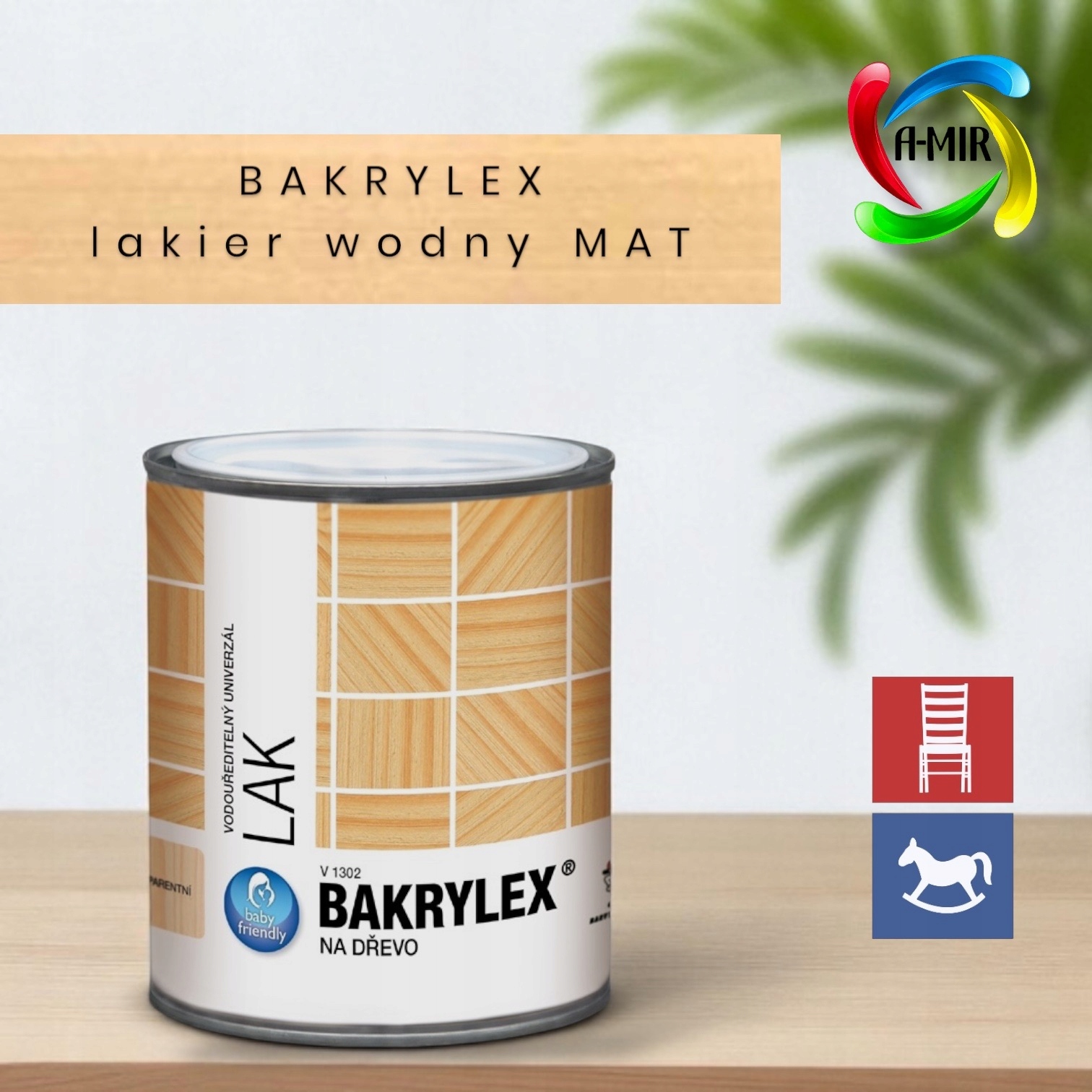 Lakier wodny do drewna, zabawek Bakrylex 5kg Mat