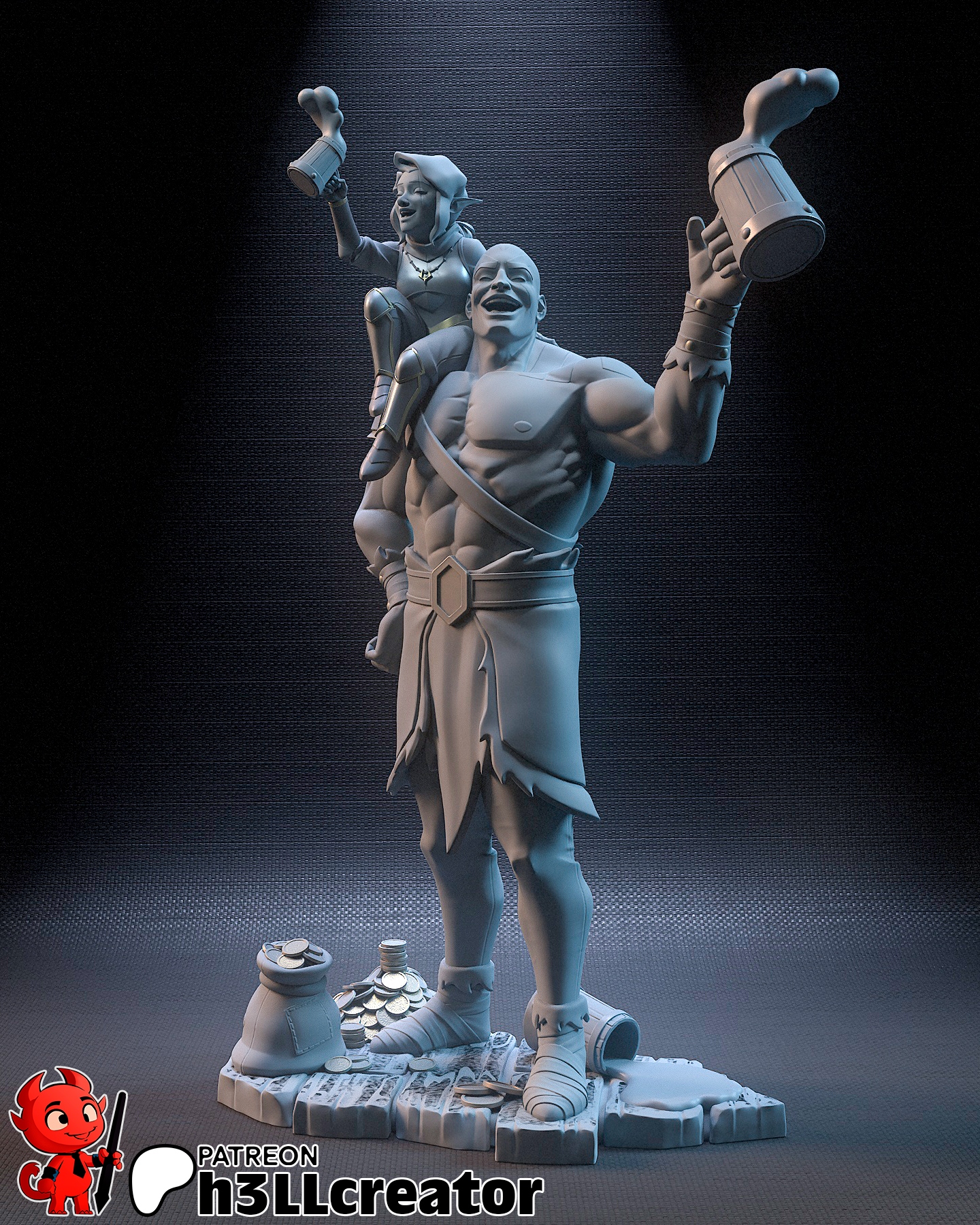 Figurka Grog and Pike The Legend of Vox Machina h3LL creator 3D tisk 12K