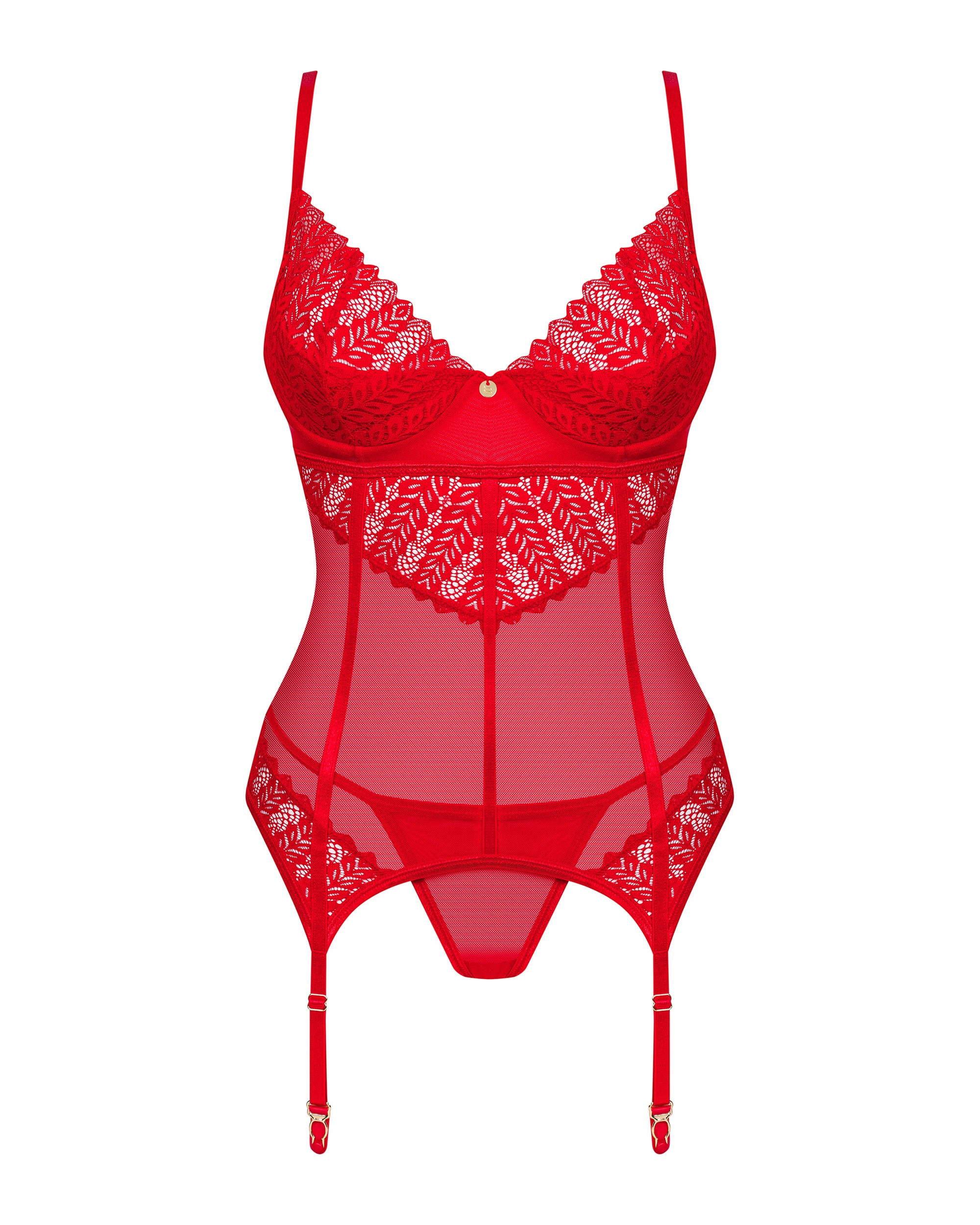 Prezent dla dziewczyny seksowna bielizna gorset i stringi Obsessive M/L Kolor dominujący pomarańcze i czerwienie