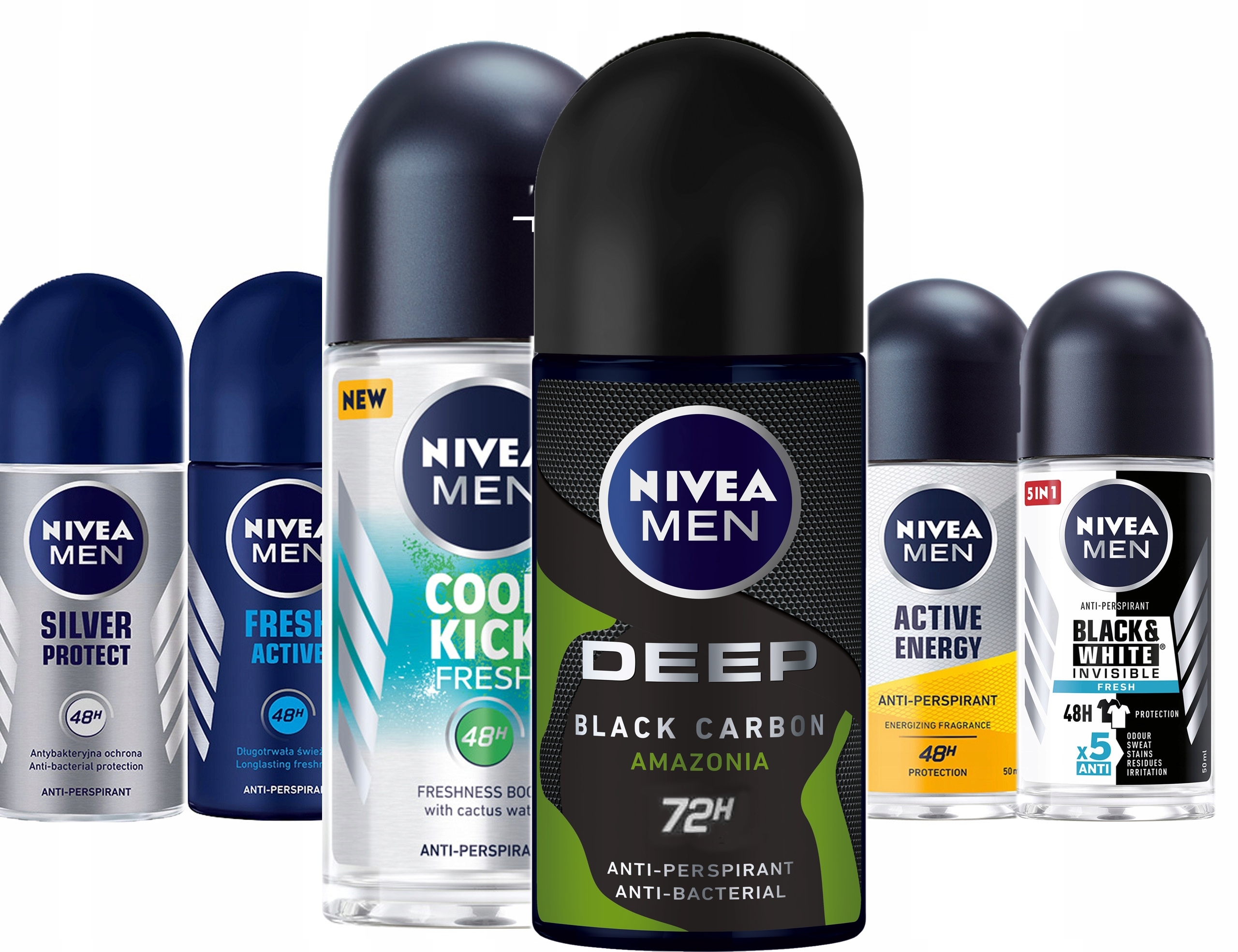 NIVEA MEN ANTYPERSPIRANT ROLL ON MIX 6 x 50 ml