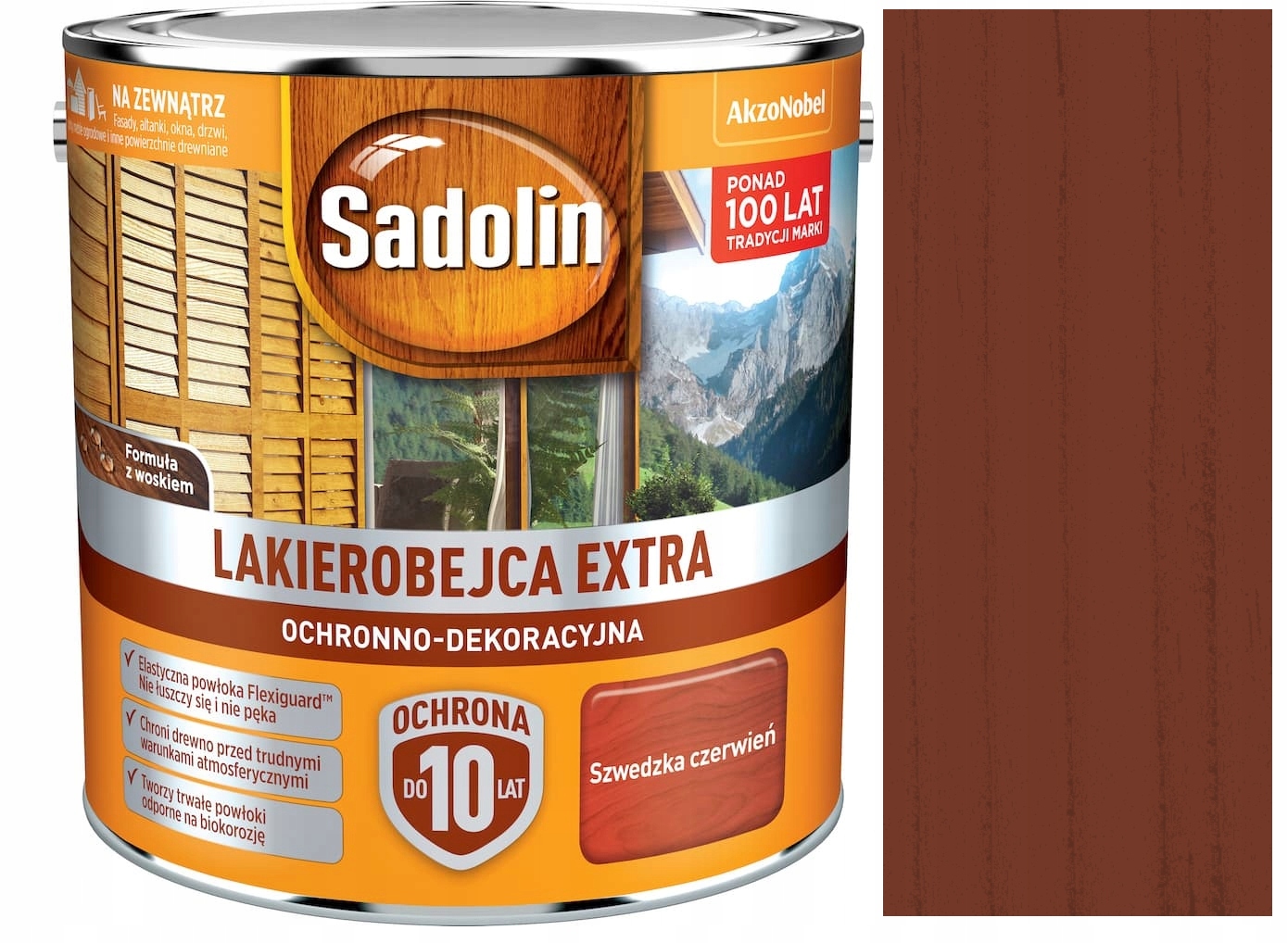 Sadolin Extra Lakový Obal 2,5 L Švédská Červená Barva