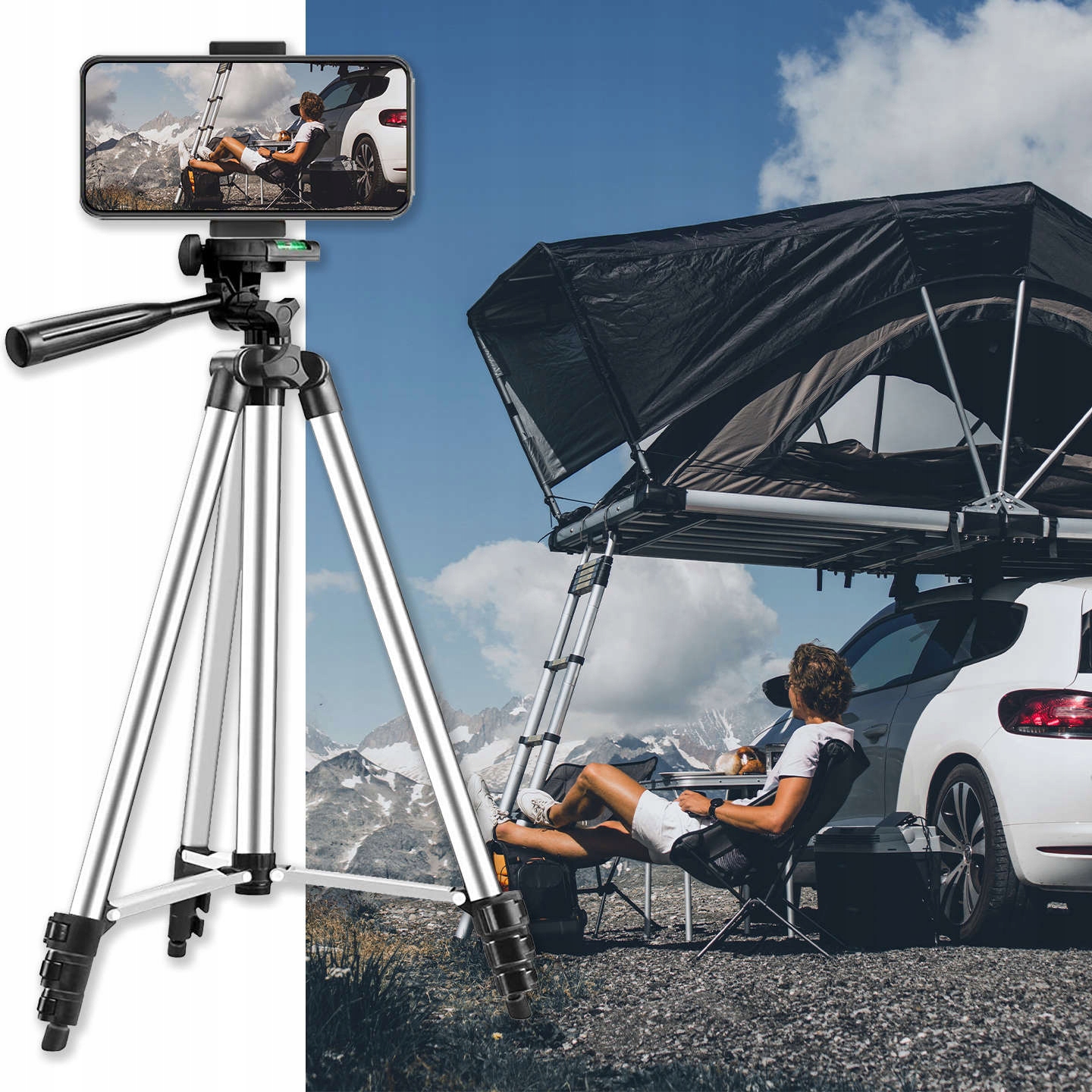 Solidny Statyw 4w1 Tripod Pilot Bluetooth Uchywt na Telefon Aparat Pilot Marka Alogy