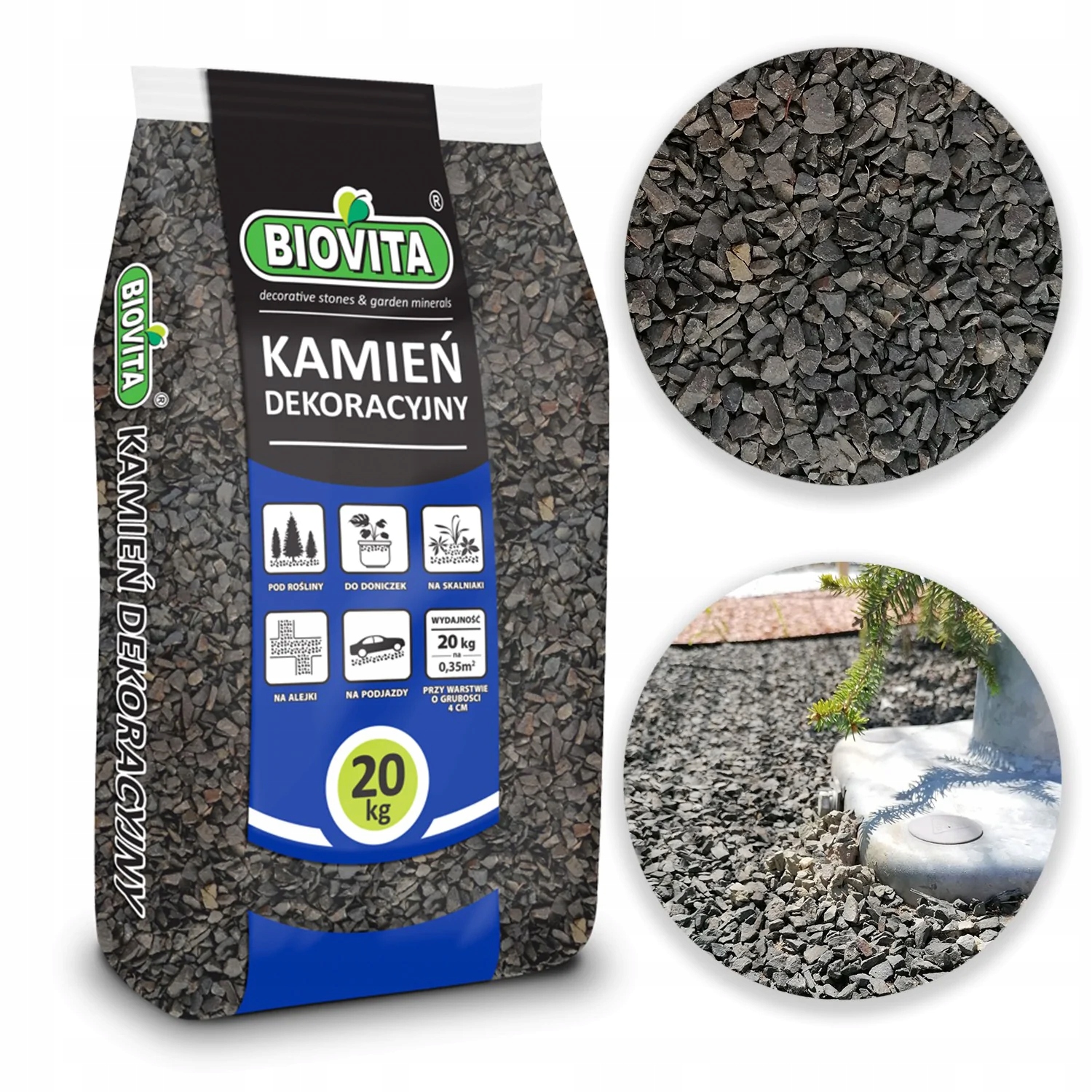 

Grys czarny Biovita 5-11mm 20kg kamień dekoracyjny