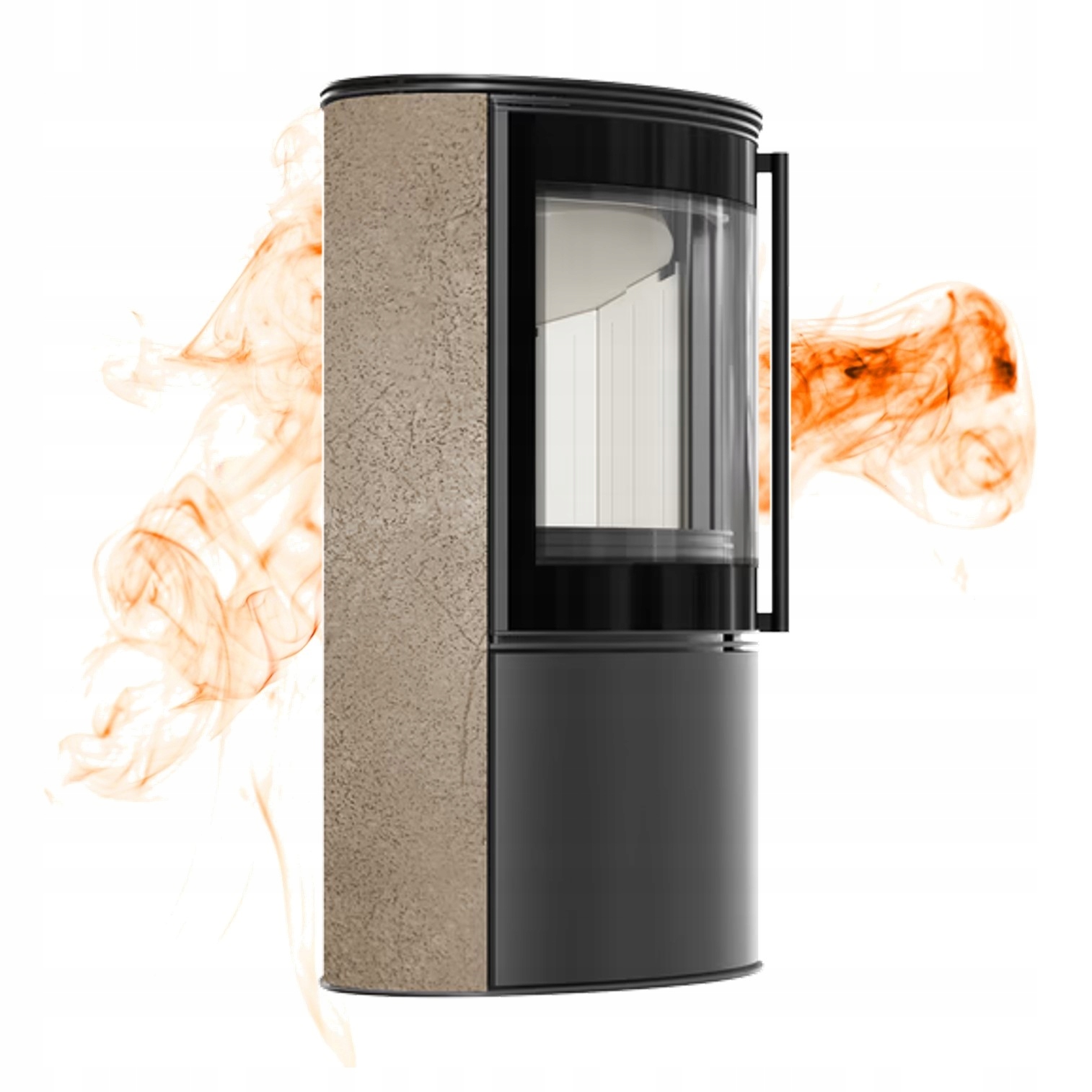 Ocelová kamna Bjorn 7 kW, akumulační keramika Gold Satin, ocelová krytina