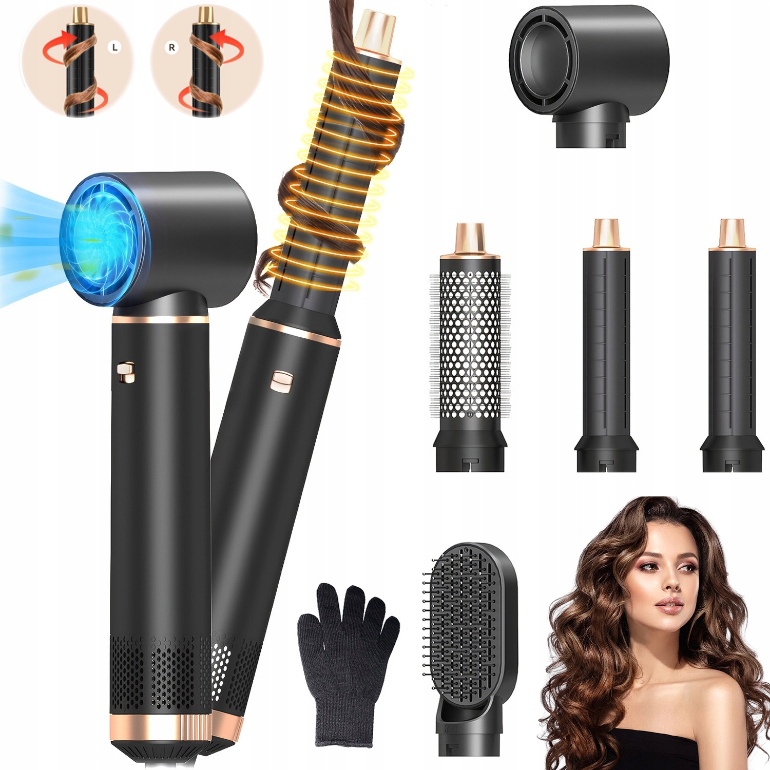 Lokówka Do Kręcenia Włosów Regulacja Temperatury Efekt Loków HOLLYWOOD1000W