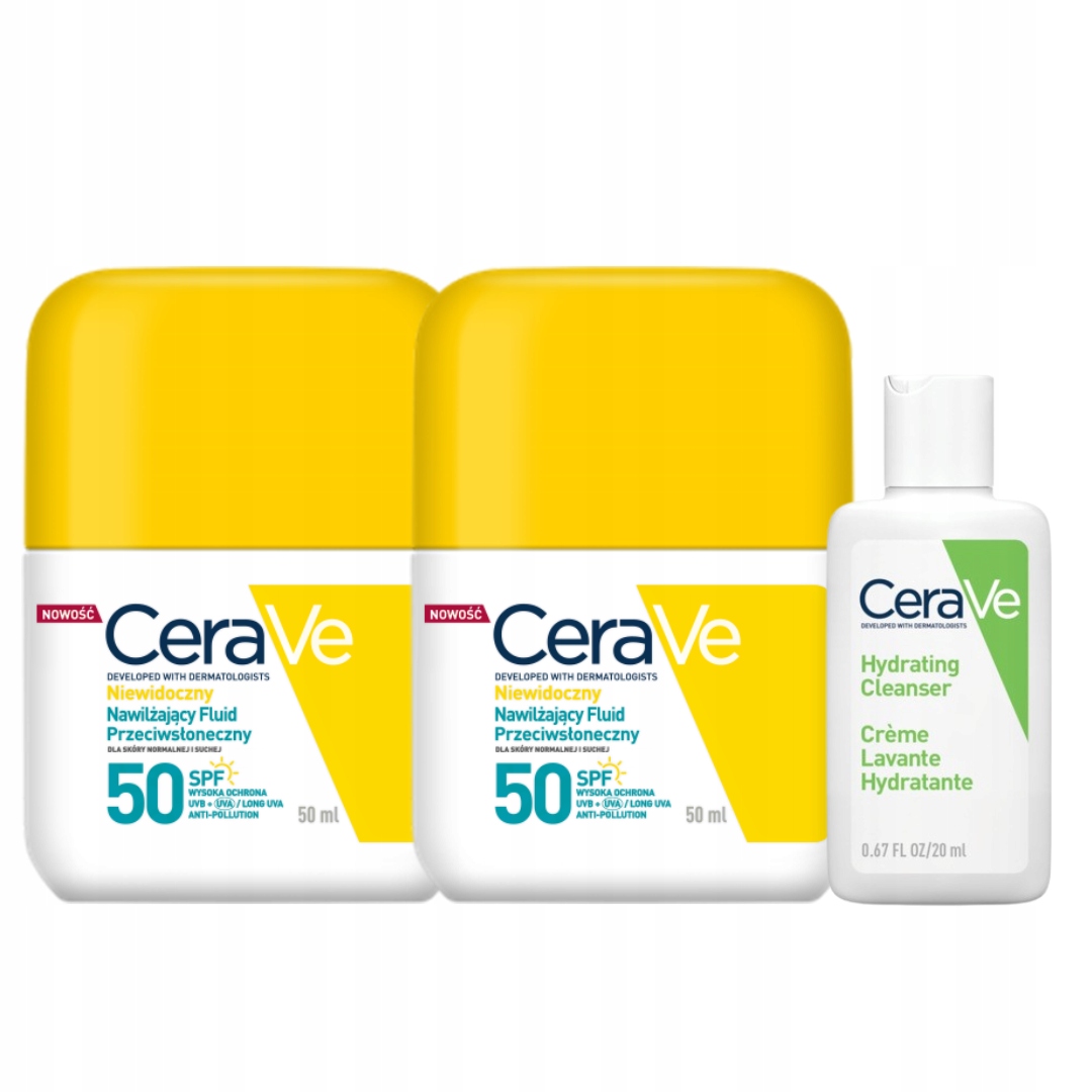 CeraVe Niewidoczny Fluid przeciwsłoneczny skóra sucha SPF50+ 50ml 2PAK