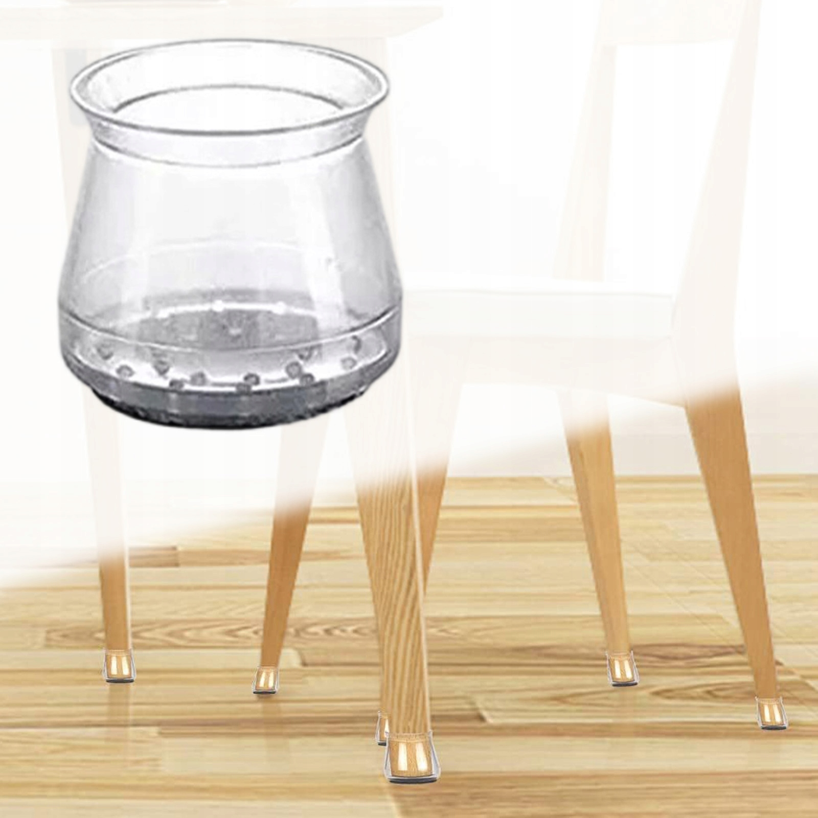 Universalios formos silikoninės kėdžių kojų apsaugos, 3,9 × 3,6 cm, 20 vnt. – produkto nuotrauka 13