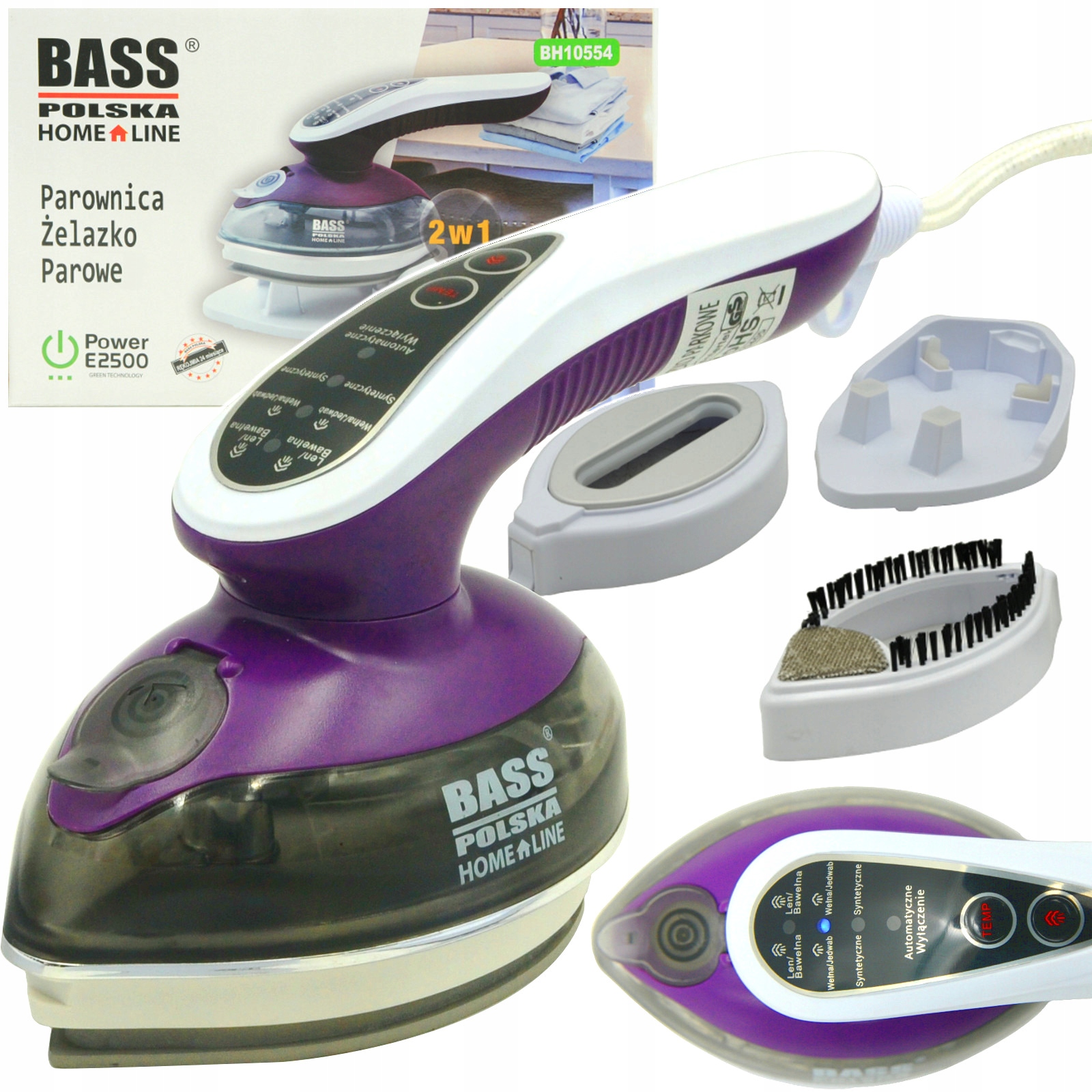 

Żelazko Parowe Ręczne Do Ubrań 2w1 Ceramiczne Bass