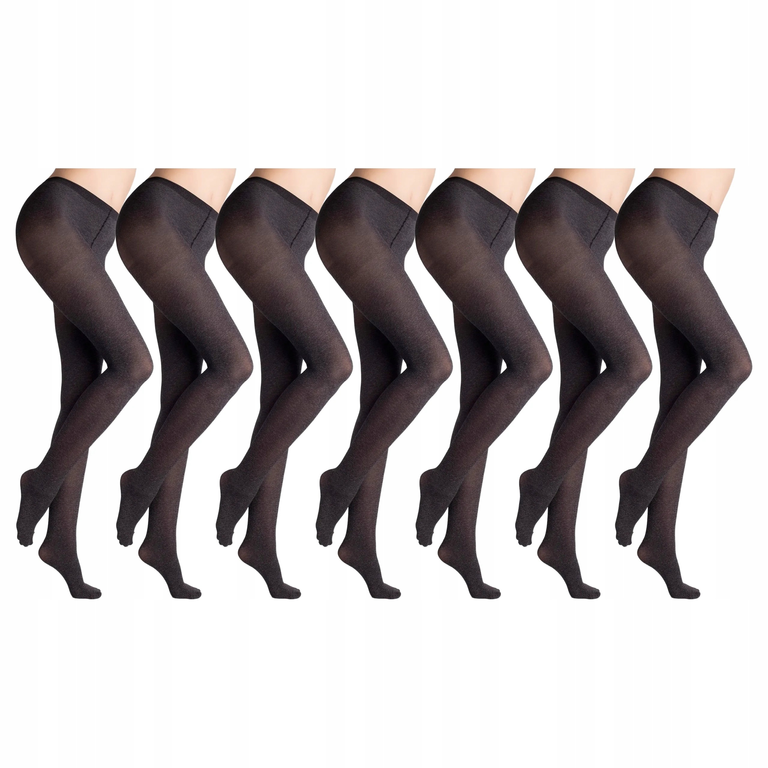 7 x Krycí punčocháče bez kalhotek Micro 60 den Marilyn Melange Nero 3-M