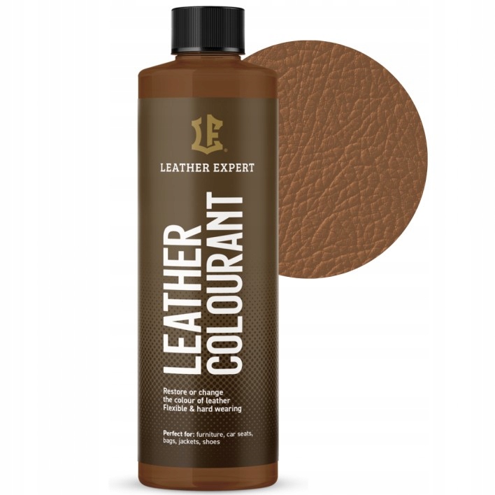 Farba do skóry naturalnej i do ekoskóry Brązowa 250ml Leather Expert
