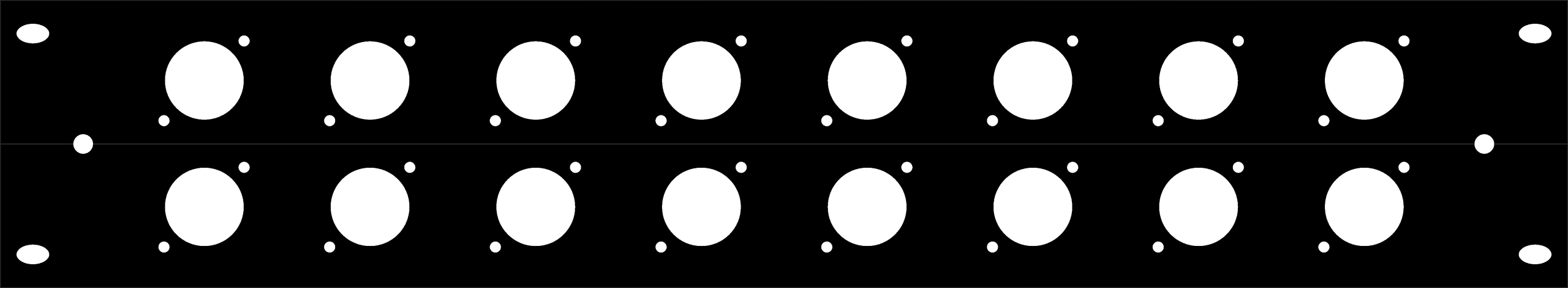 Maskovací panel pro krytku 16 zásuvek Xlr Rack 19 2U hliník Thon 16XLR