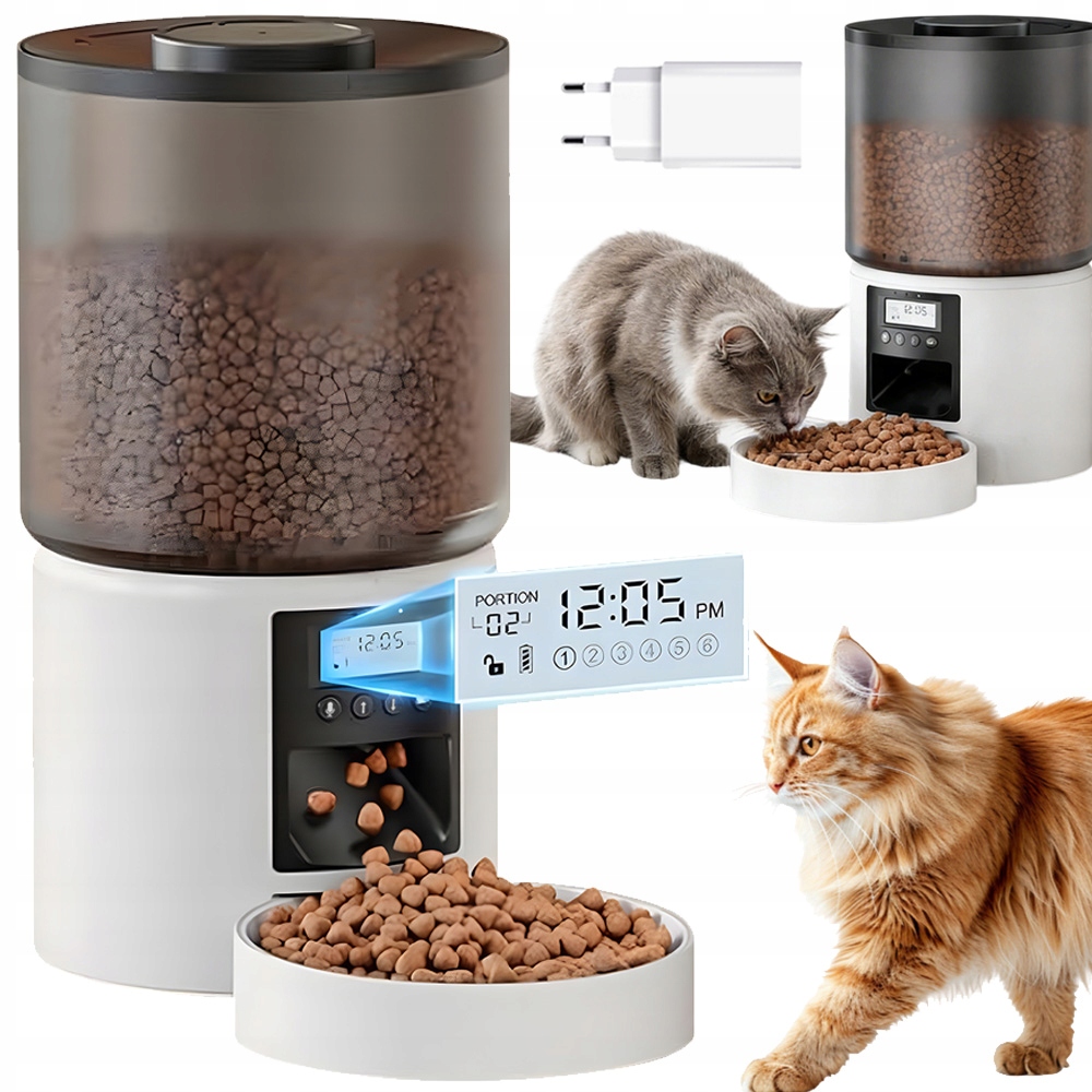 Levně Automatický Podavač Krmiva 4L Dávkovač Časovačem Nahrávání Hlasu Pro Mazlíčka