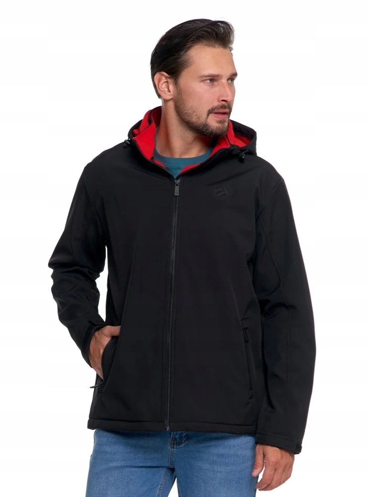 Pánská Voděodolná Softshellová Bunda S Kapucí Přechodová Moraj Černá 3XL