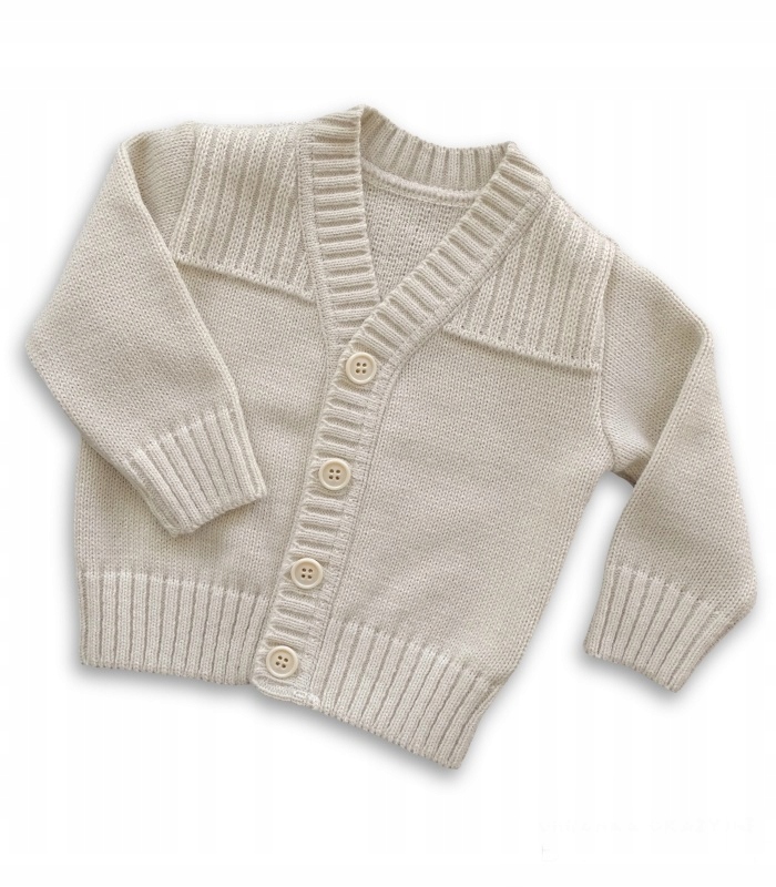 92 SWETEREK beżowy marynarka do chrztu PL.