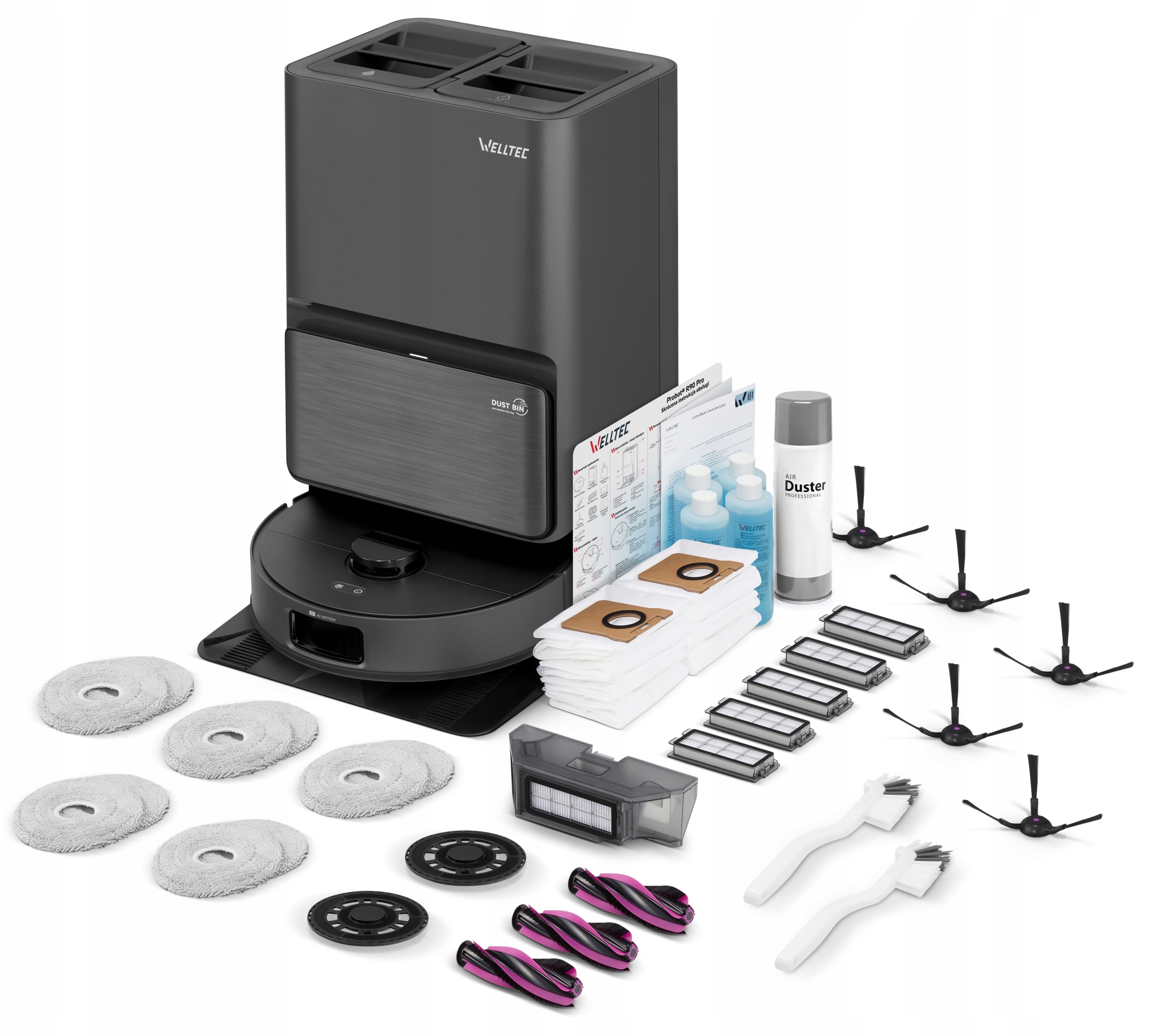 WELLTEC PROBOT R90 PRO - ROBOT SPRZĄTAJĄCY ZE STACJĄ 5W1
