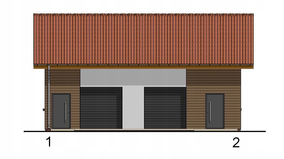 GARAŻ DWUSTANOWISKOWY G32B Szerokość 12 m