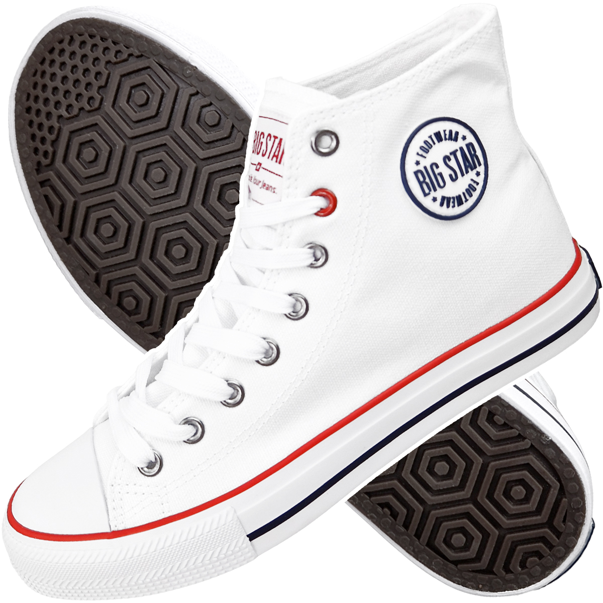 

Trampki Big Star wysokie damskie białe T274026 39