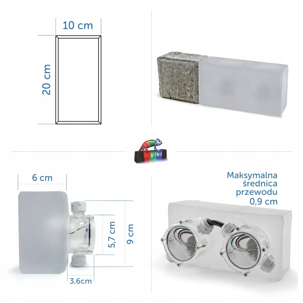 4x Kostka Brukowa LED LedBruk 24V 20x10cm BC 3100K Liczba punktów światła 2