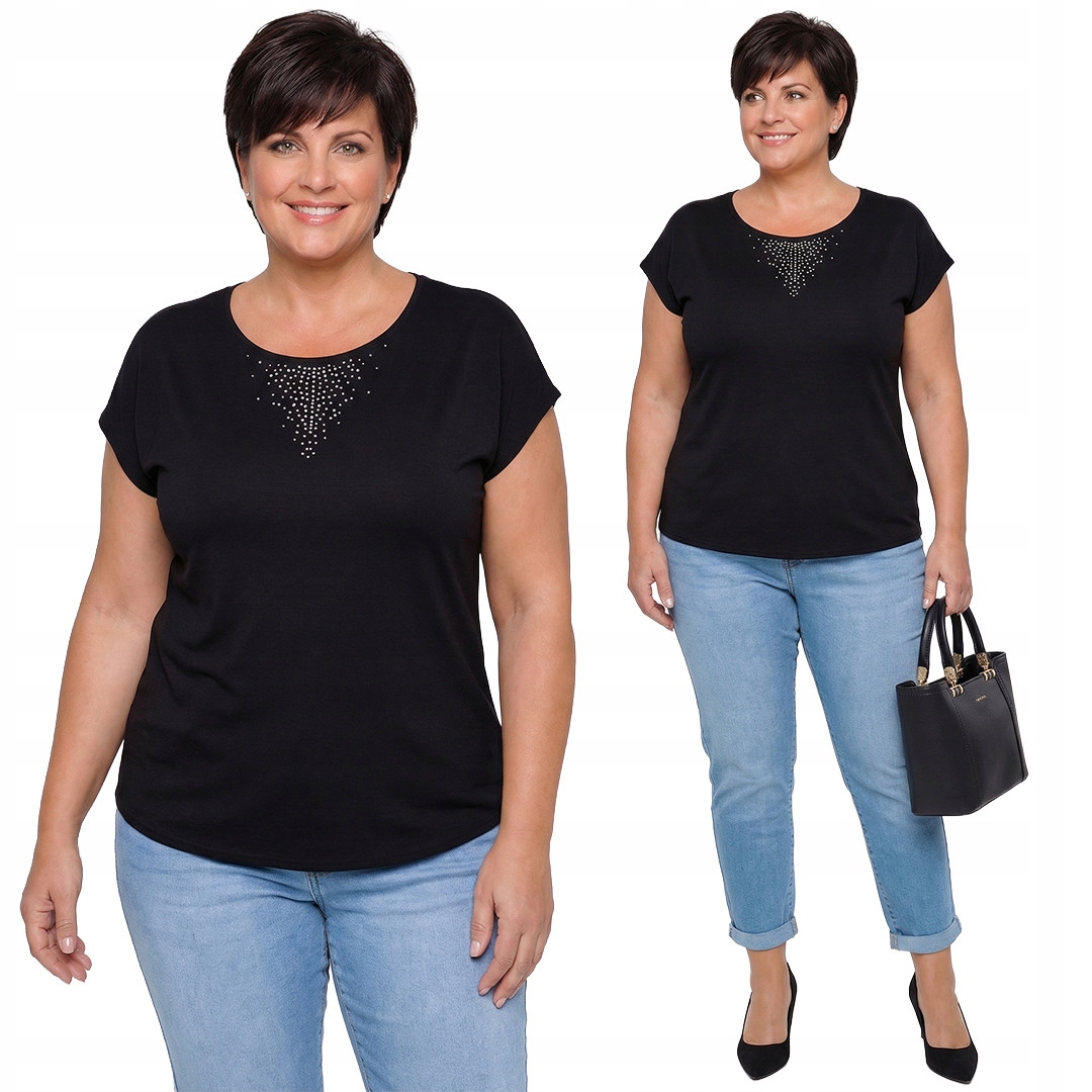 Netopýří černá halenka s hvězdnými slzami plus velikost velikost 60/62