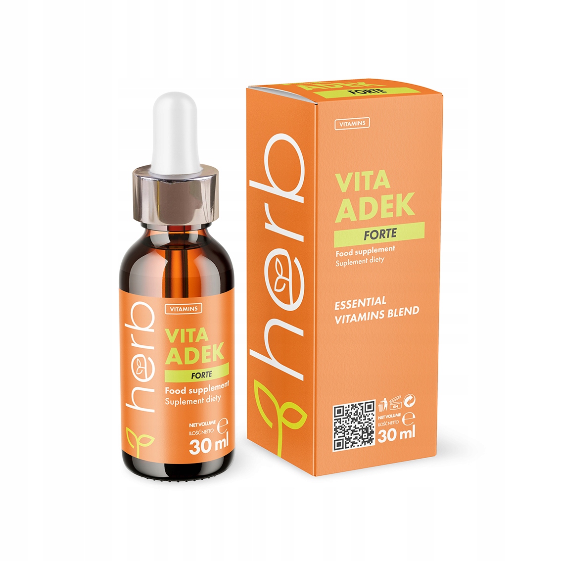 HERB Vita ADEK 30ml витамин A D3 E K2 капли для семейной жидкости
