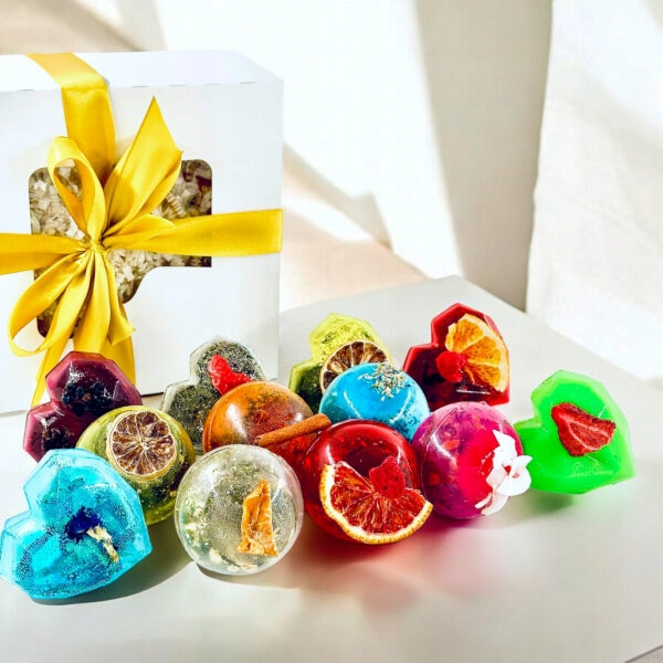 Bombki Herbaciane Duże. Zestaw prezentowy Vip-box 12szt (mix kształtów)