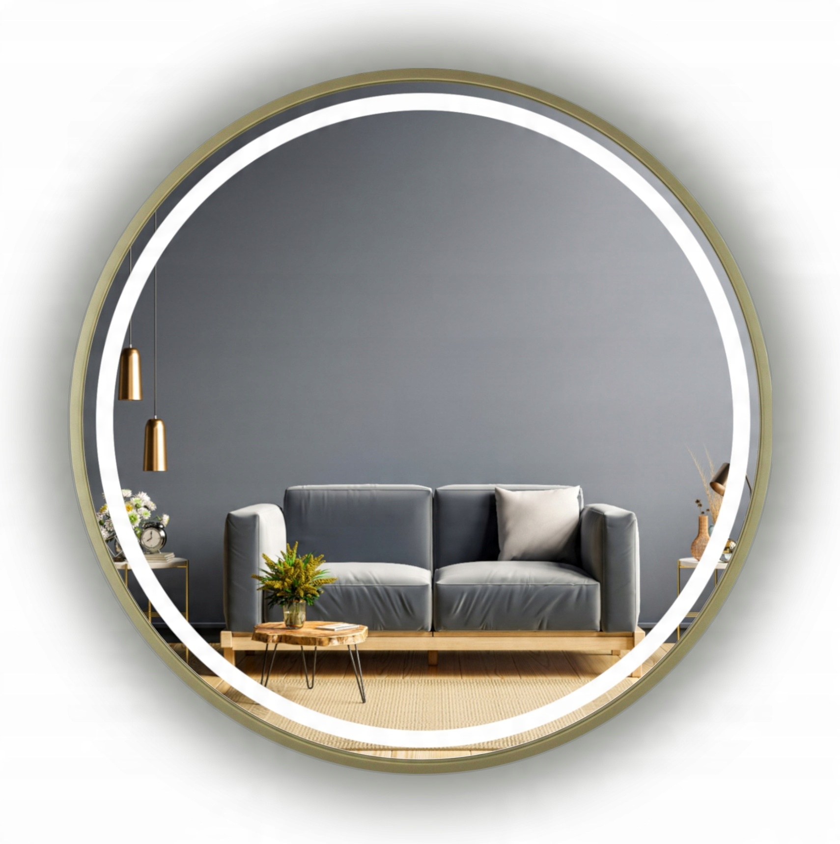 

Lustro Łazienkowe Led Piaskowane 60 CM Nowoczesne