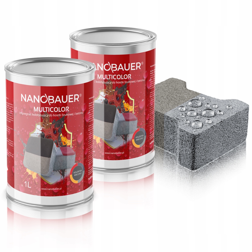 Impregnat Barwiący Szary 7040 do kostki brukowej bruku betonu 2L na 10m²