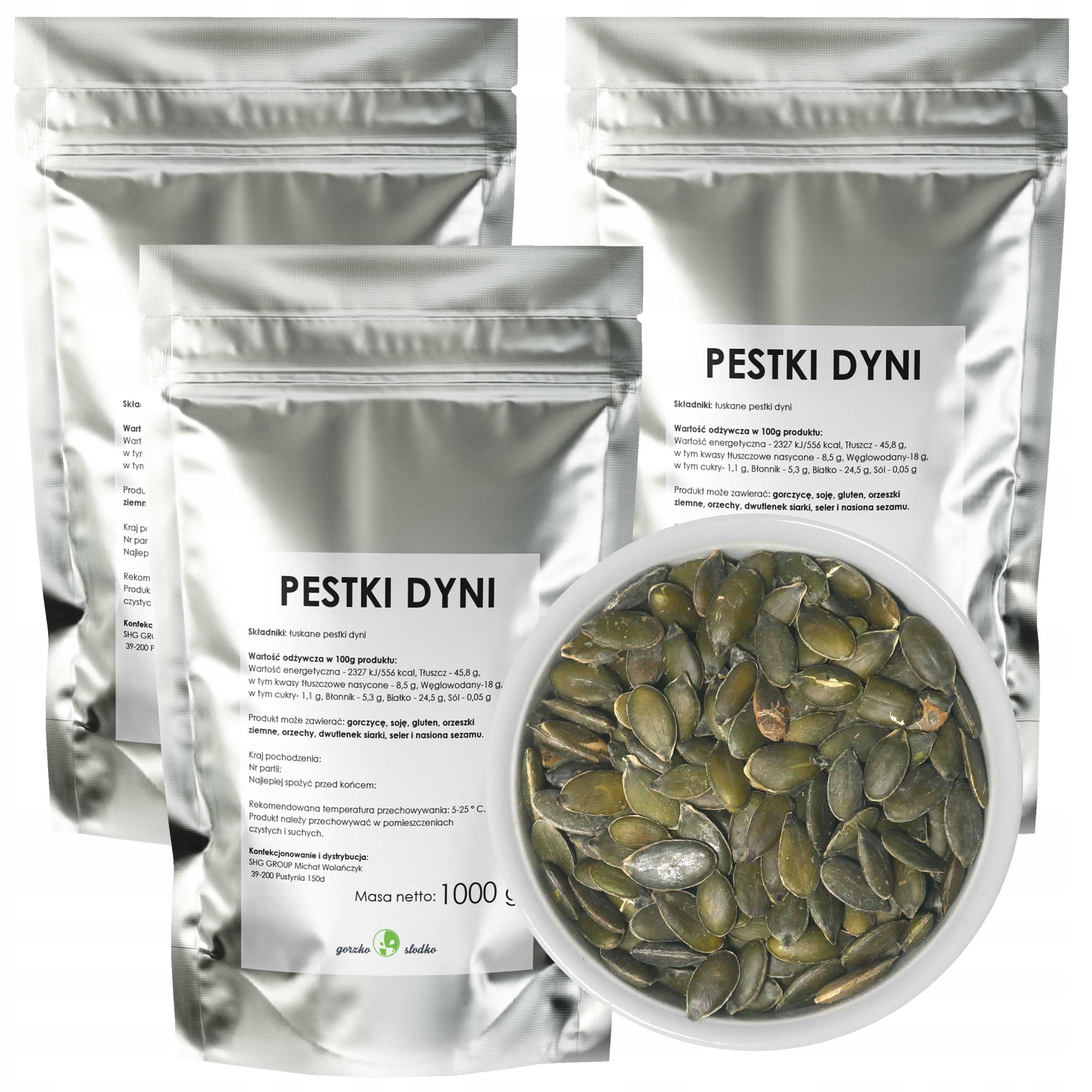 Dynia Łuskana 3 kg Pestki z dyni naturalne bez łupiny Zdrowa przekąska