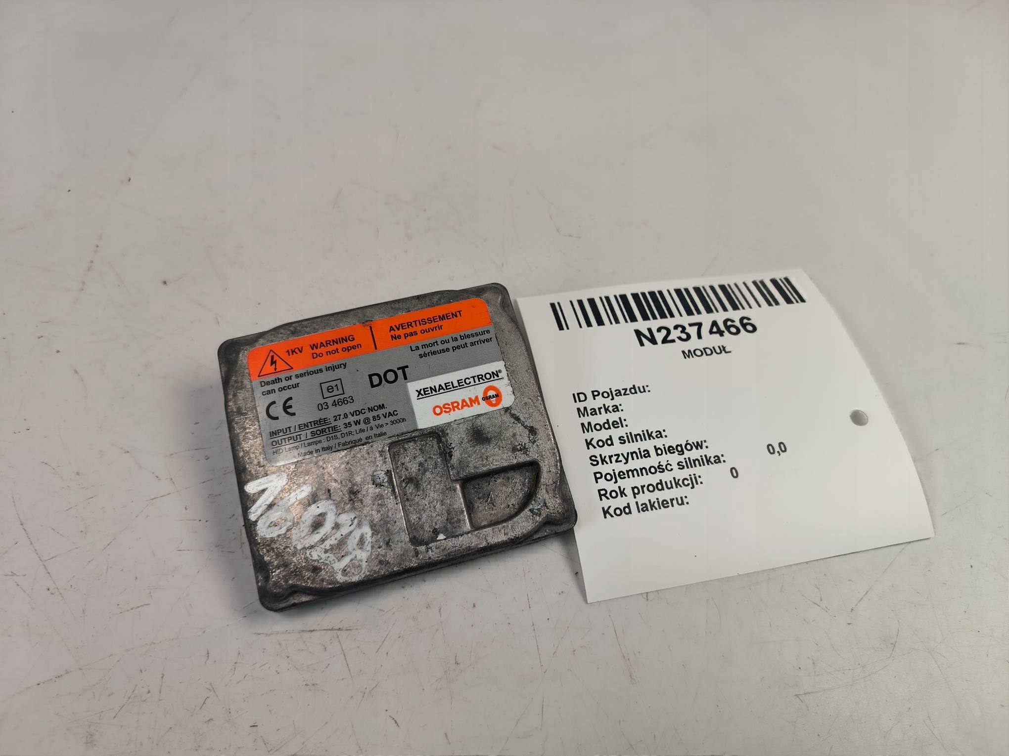 Centralina XENON 1900353 MAN TGX