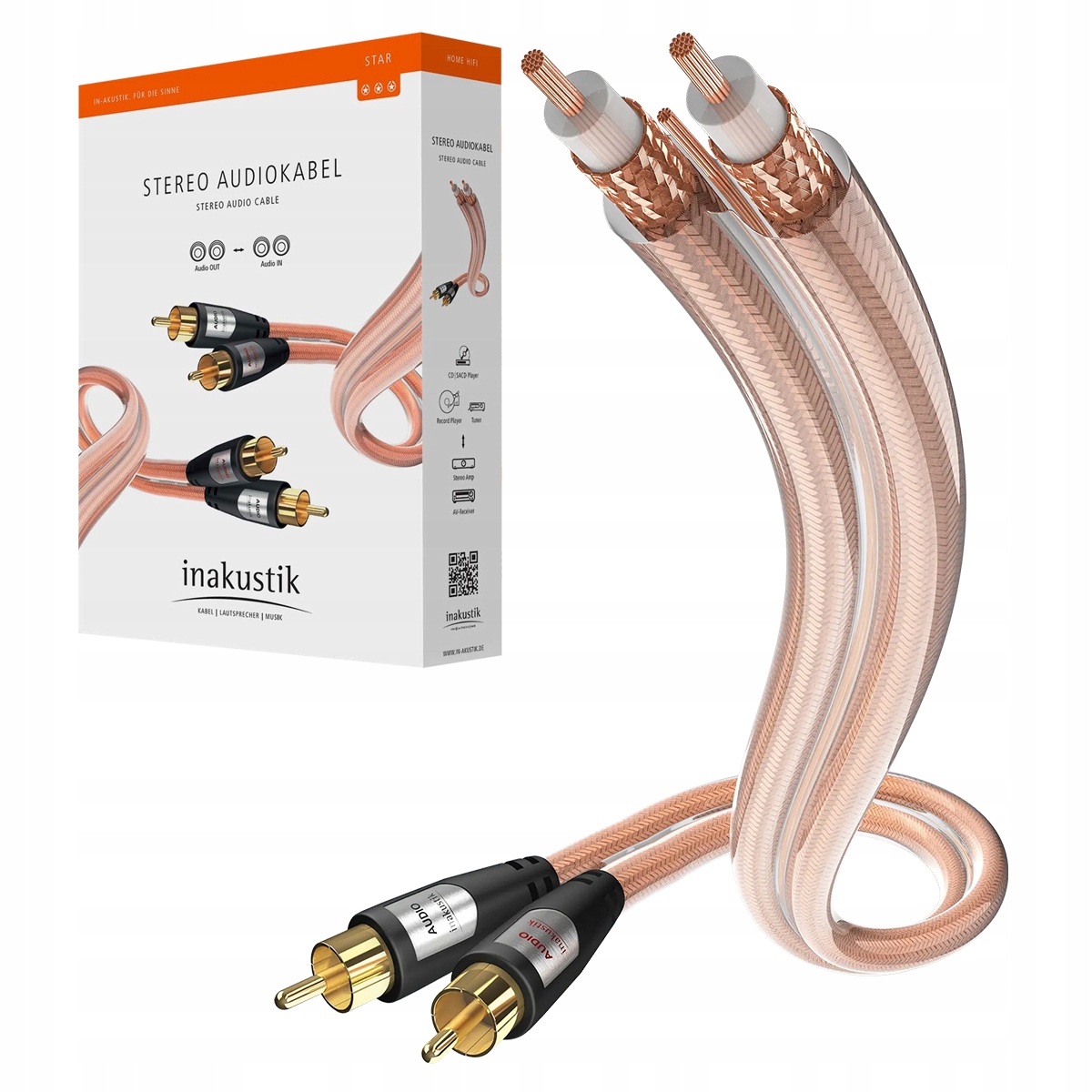 Inakustik Star II Audio Stereo Propojovací Kabel 2x Rca 2x Rca 0.75m