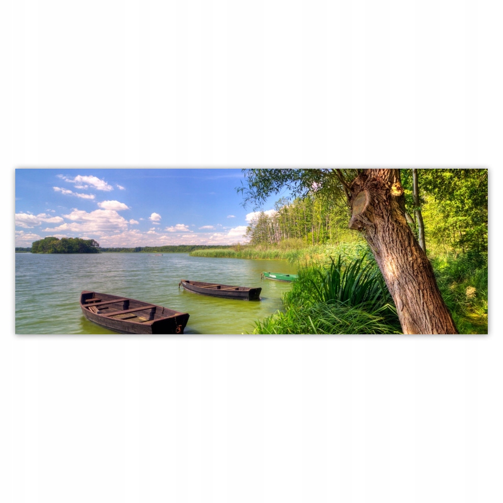 Fototapety vliesové 624x219 Jazero Loďka Krajina