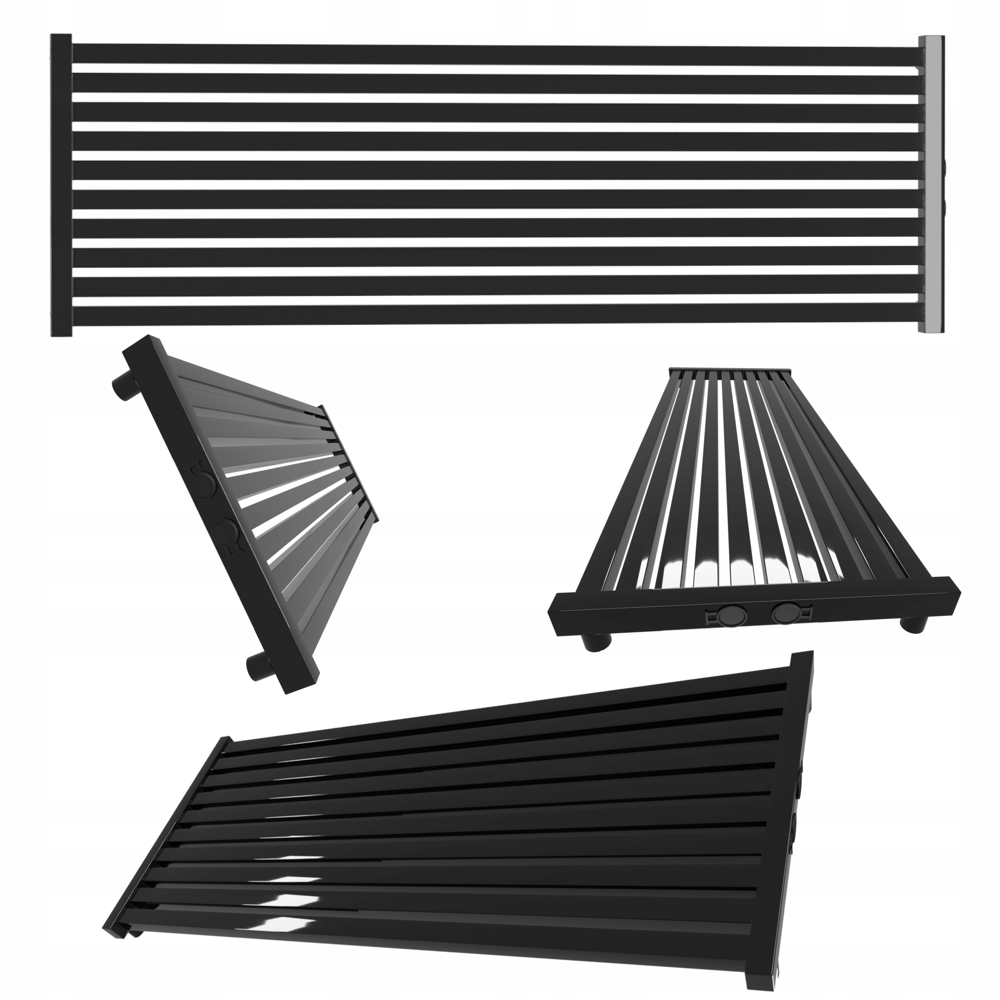 Dekorativní radiátor úrovně Radiator 160x46 Černý Lesk