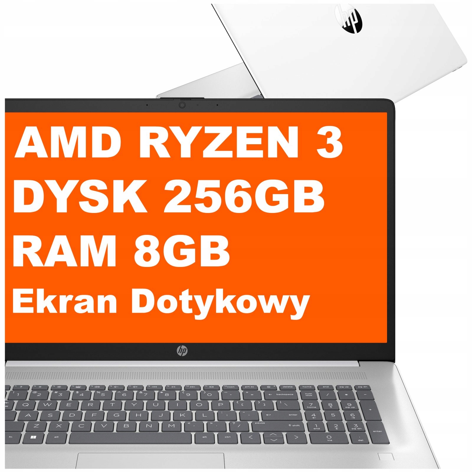 Laptop Hp 17-cp Ryzen 3 8GB 256GB Amd Radeon 17,3" Hd+ Dotyk Win 11 Biały