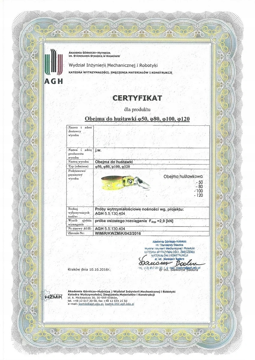 Obejma / mocowanie huśtawki 50mm + karabińczyk Producent Bolt