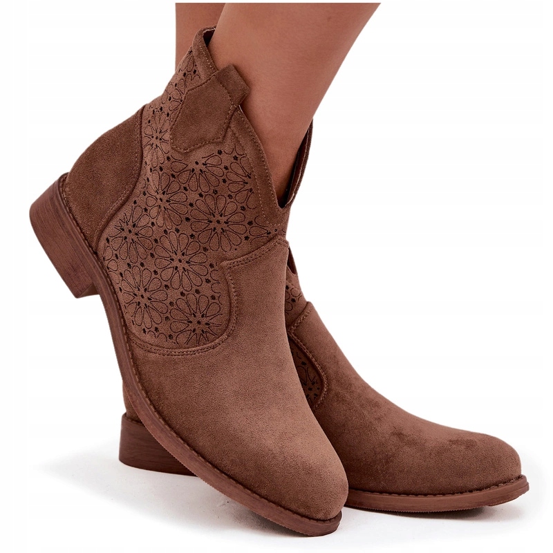 Dámské Kotníkové Boty Eko Semišové Na Plochém Podpatku S.barski HY52-532 Hnědé 40