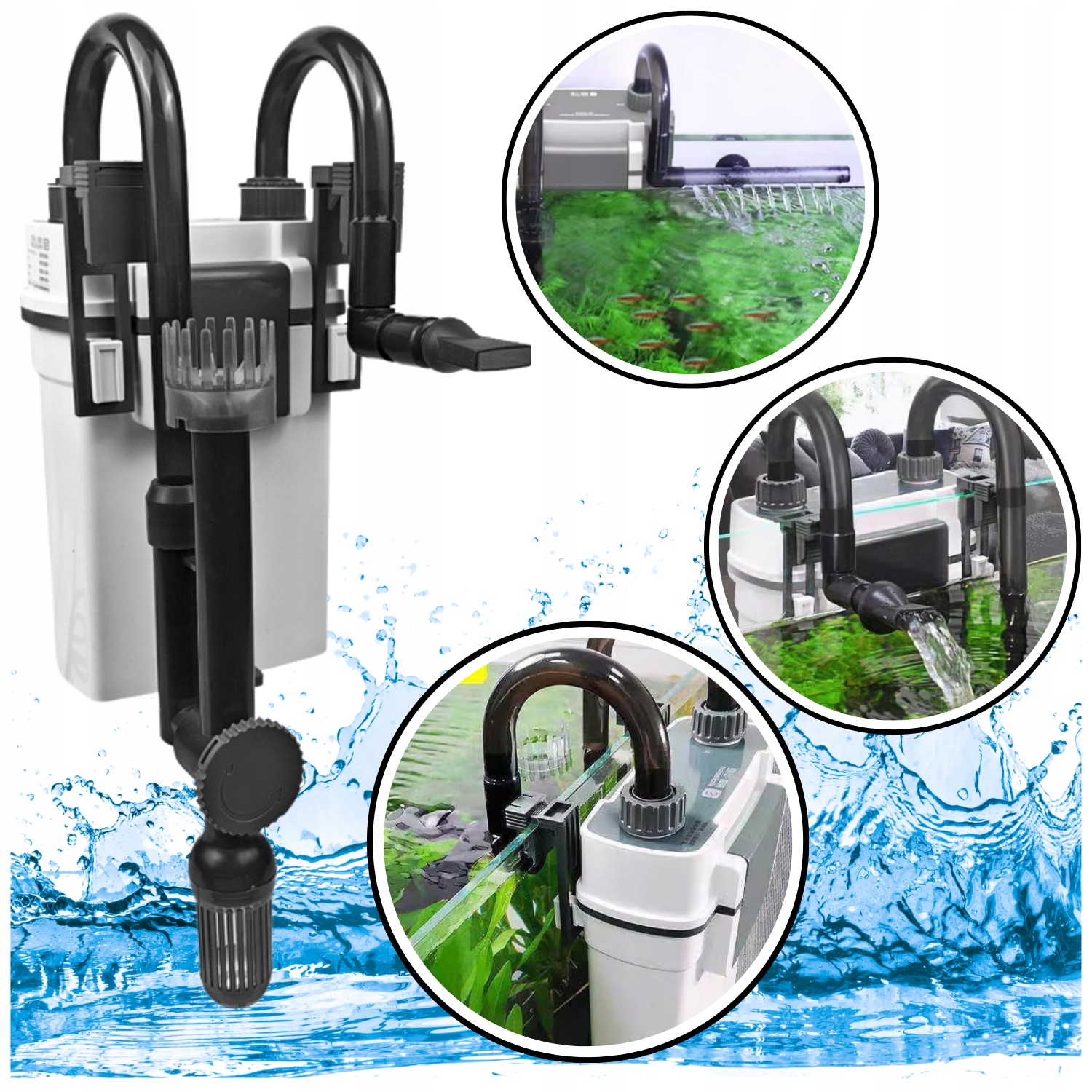 Filtr Do Akvária Vnější Kelímkový Dešťová Sprcha Filtrace 5W 300L/h