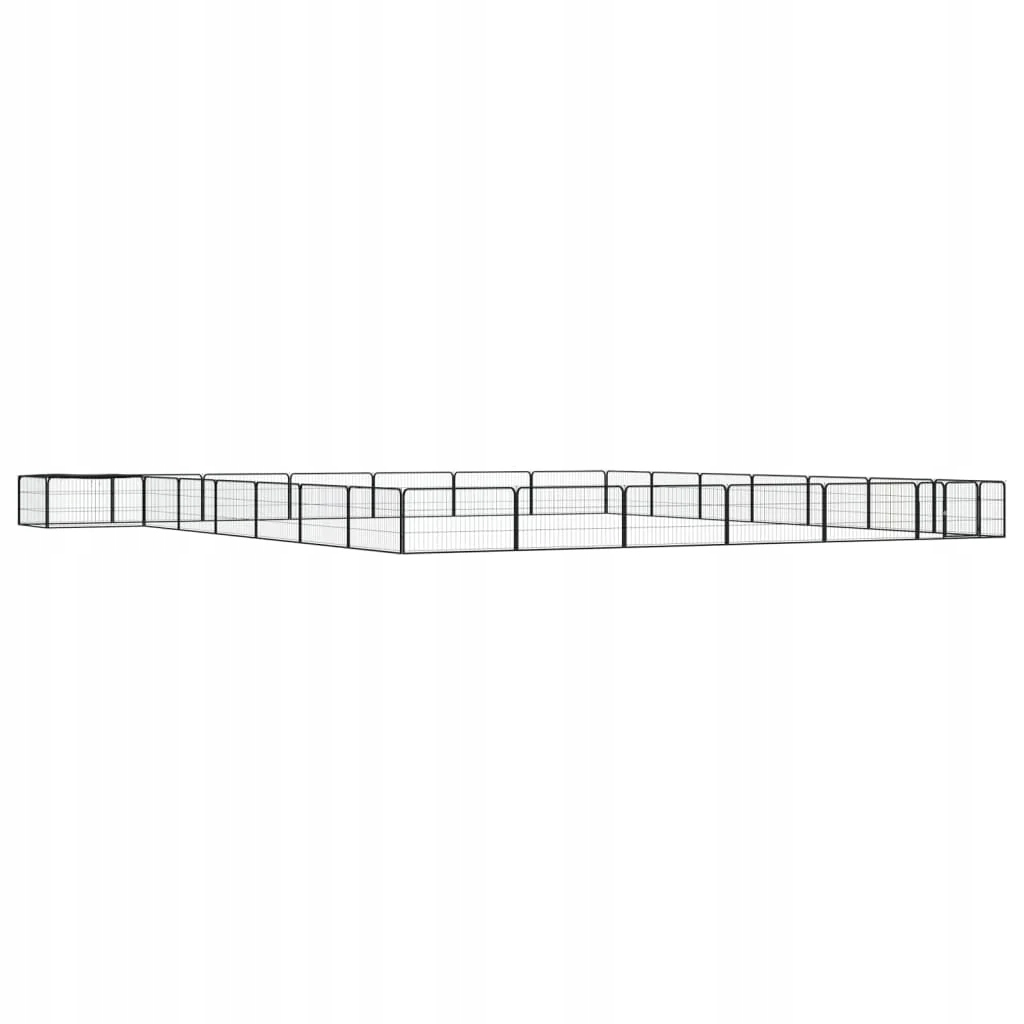 Levně Fionshop 262848205 28panelová ohrádka pro psy černá 100 x 50 cm práškovan