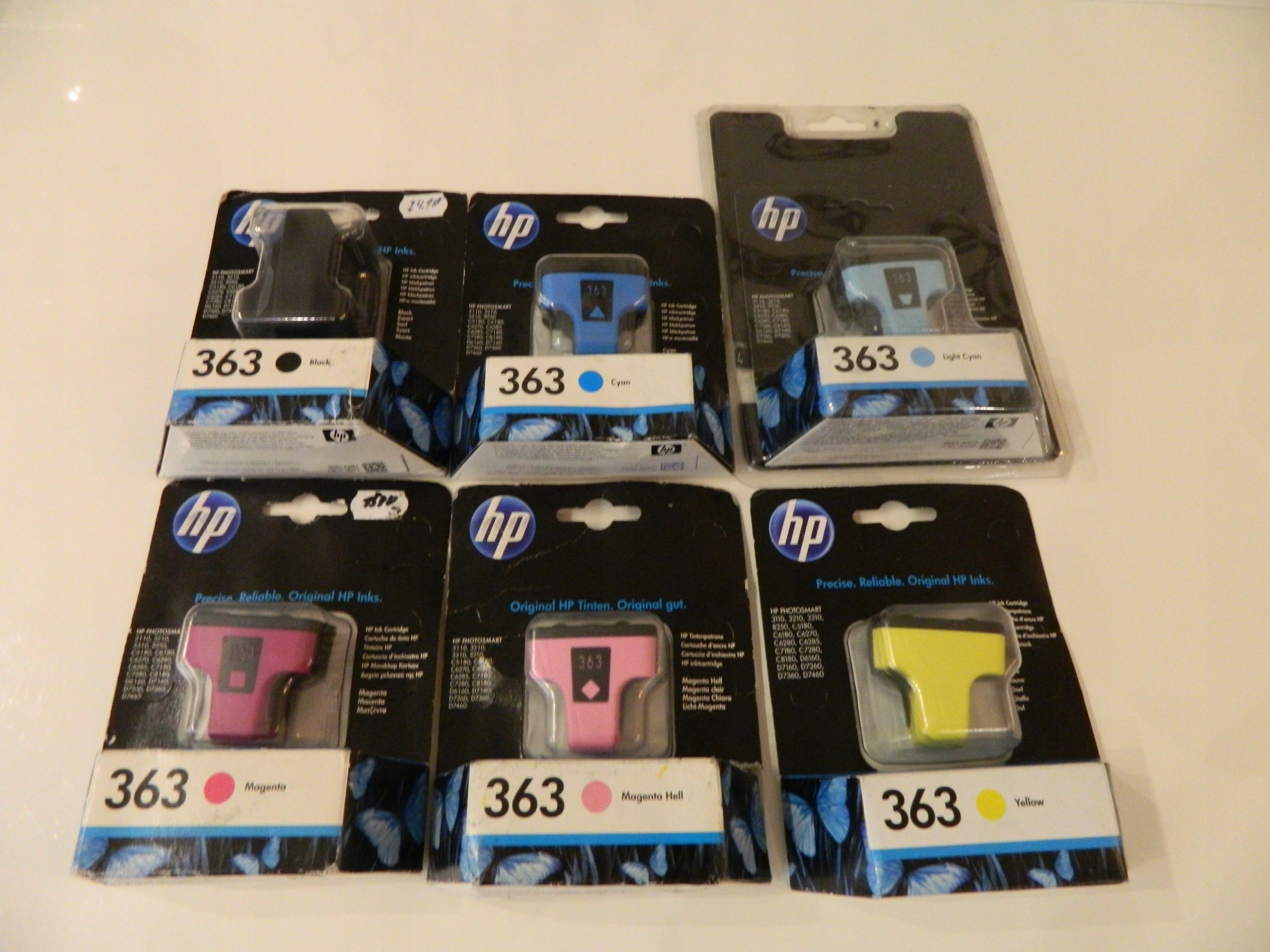 6 x Inkoust Hp 363 Sada Originál