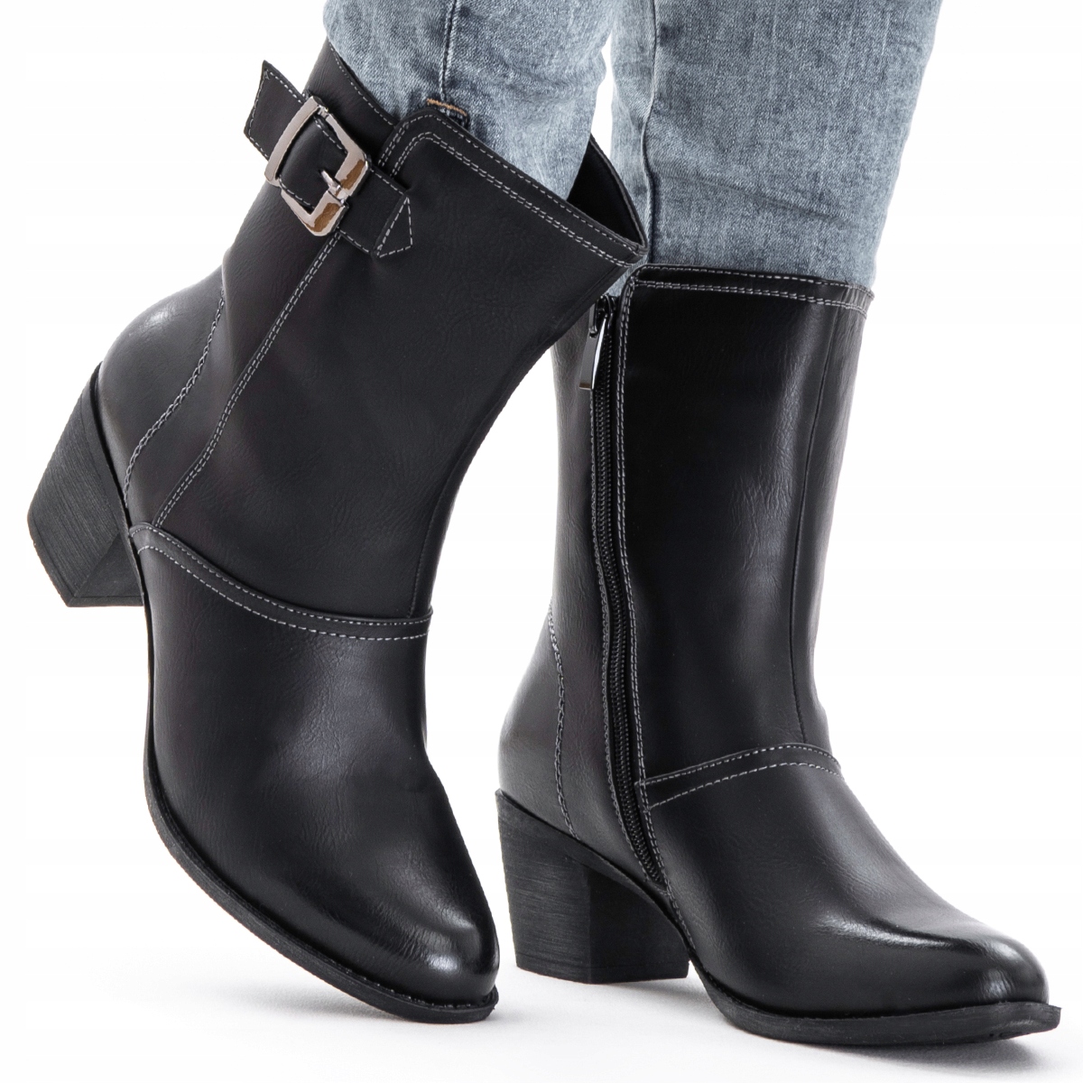 

Botki ocieplane Suwak stabilne lekkie wygodne Niki