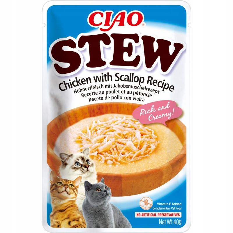 Levně Ciao Churu Cat Stew kuřecí a hřebenatková receptura 40 g