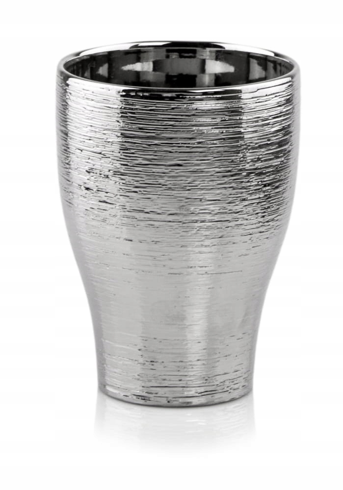 OSŁONKA DONICZKA CERAMICZNA SREBRNA STORCZYK OZDOBA DO KWIATÓW PREZENT