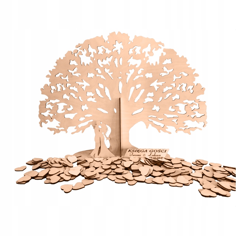 Kniha hostů, velký strom minimálně 150 srdcí