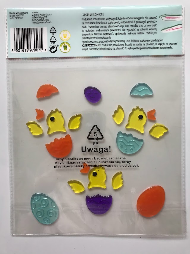 Naklejki świąteczne na okno WIELKANOC ŻELOWE Marka inna