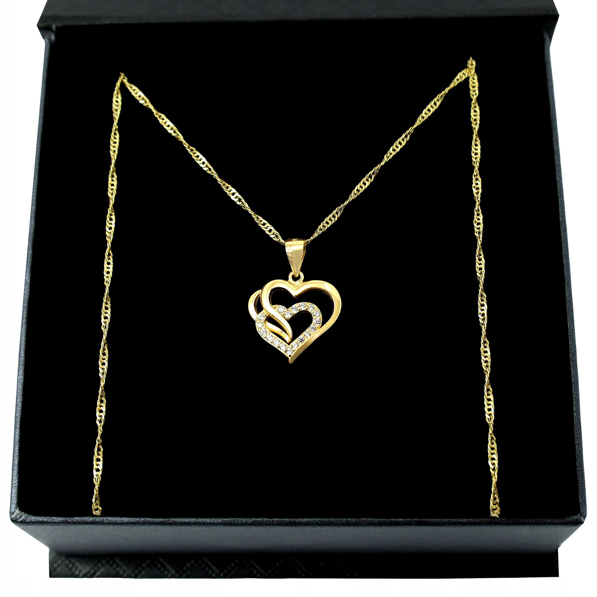 ZŁOTY ŁAŃCUSZEK Z SERCEM 925 PREZENT DLA KOBIETY ŻONY MAMY BABCI CÓRKI 14K Marka Golden Haus