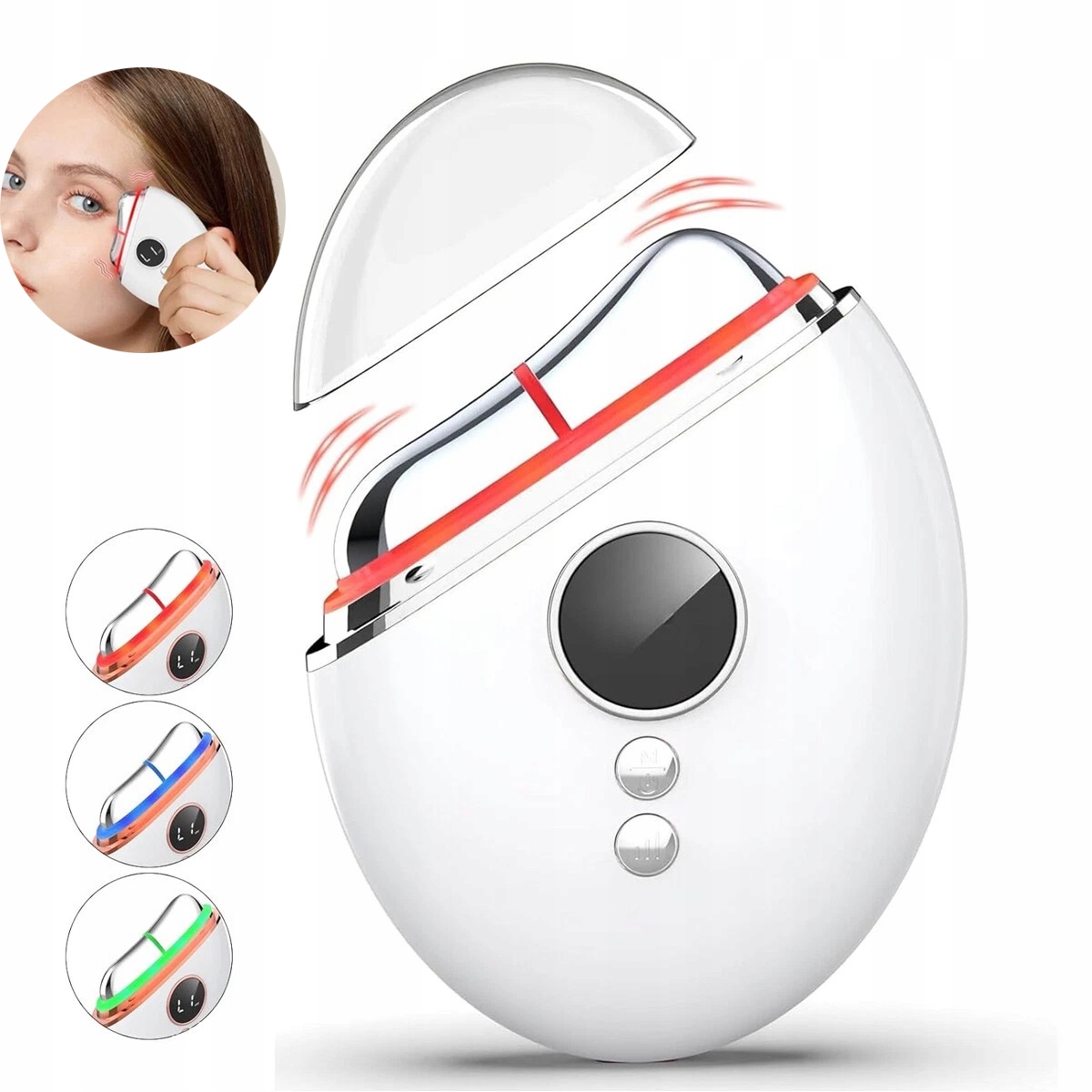 Přístroj Pro Masáž Obličeje Ems Gua Sha Led Světelná Terapie 3 Režimy