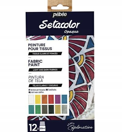 Barvy na textil Pebeo Setacolor Shimmer 12x20ml